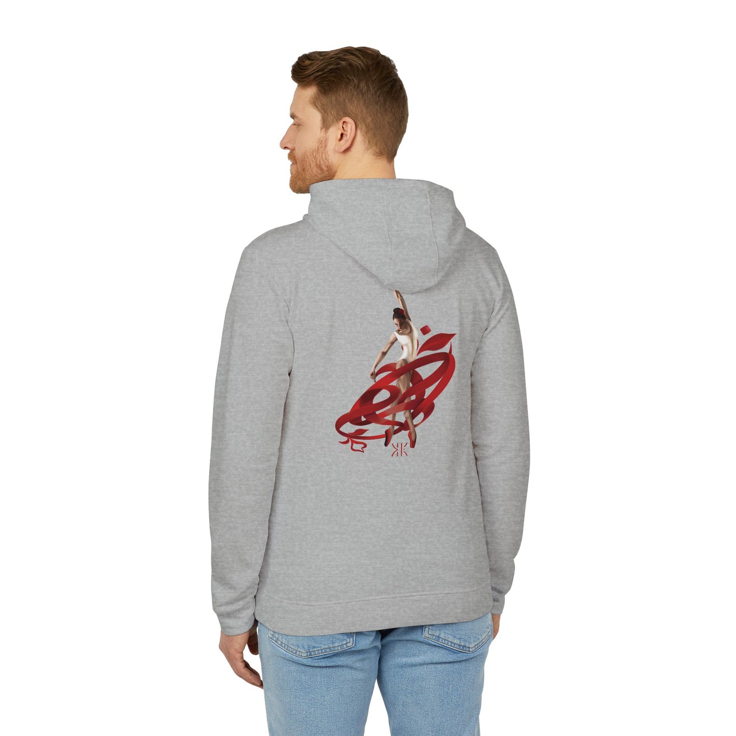 Kalli K X Adidas Unisex Fleece Hoodie- Ballerina and ribbon