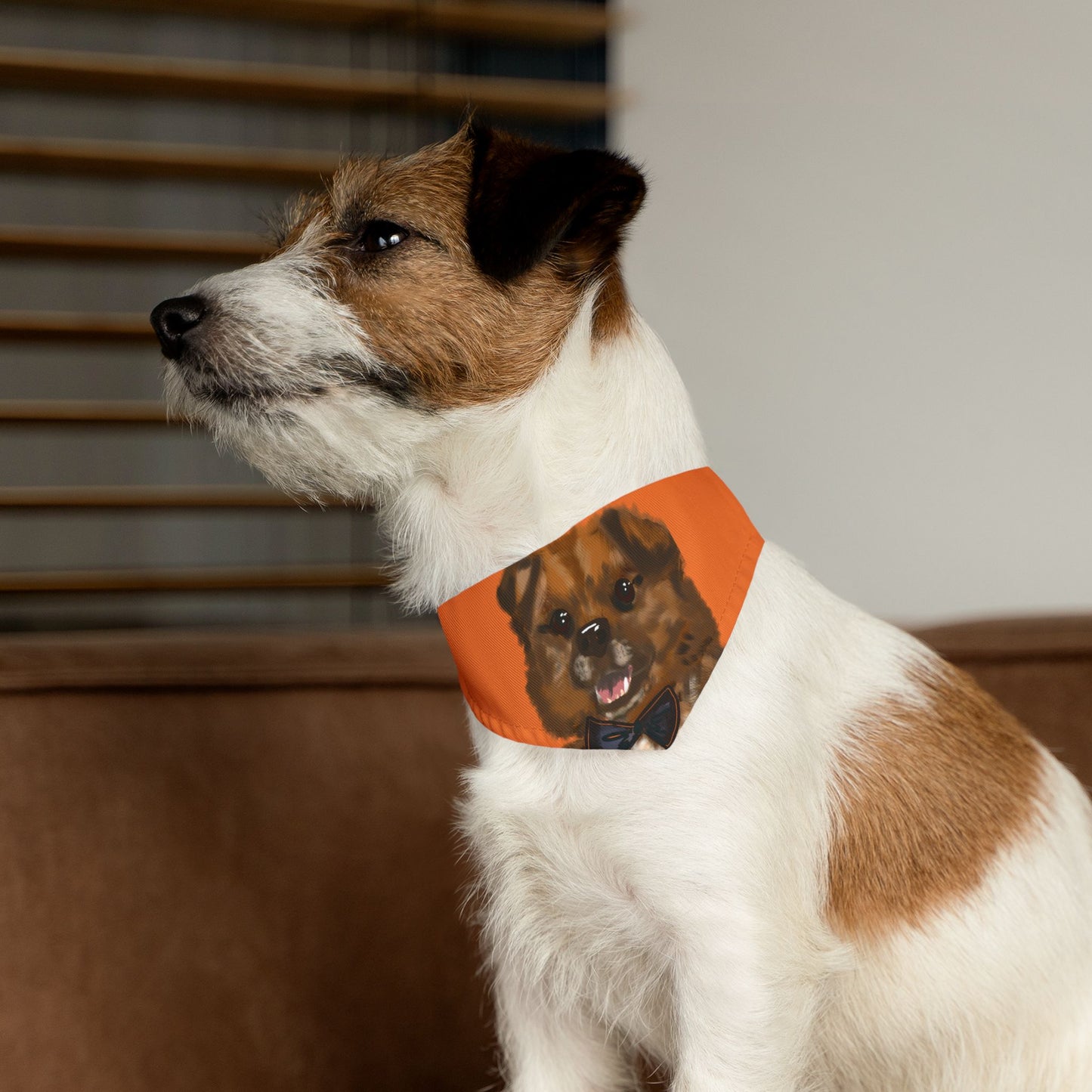 Baghlava Pet Bandana Collar with Dog Portrait