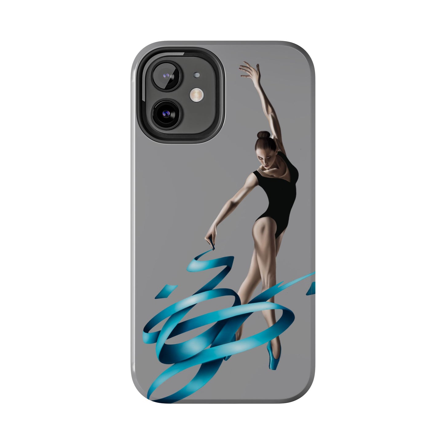 Phone Case - Ballerina with Blue Ribbon Persian Calligraphy Design in Grey