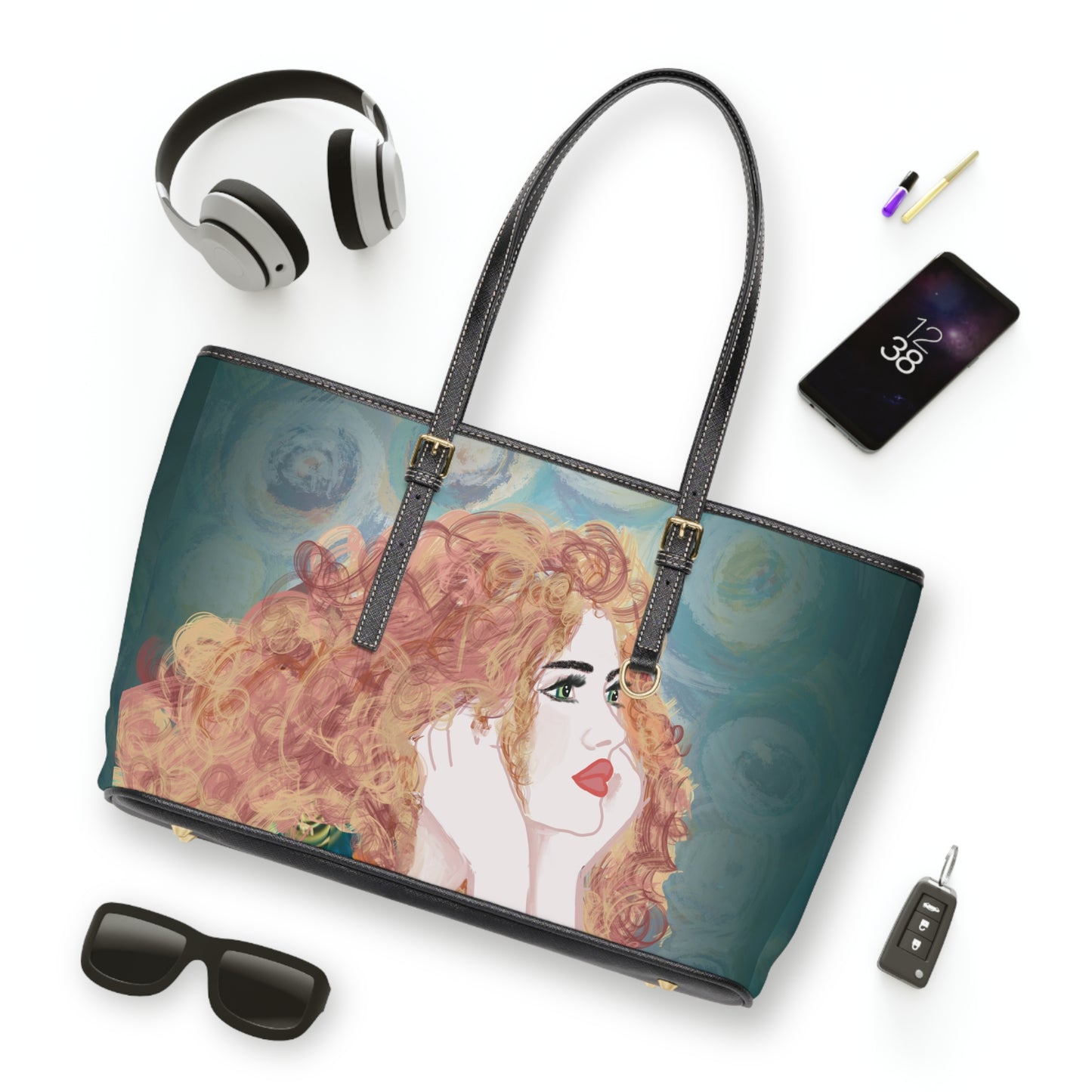 Elegant PU Leather Purse with Artistic hand drawn Design