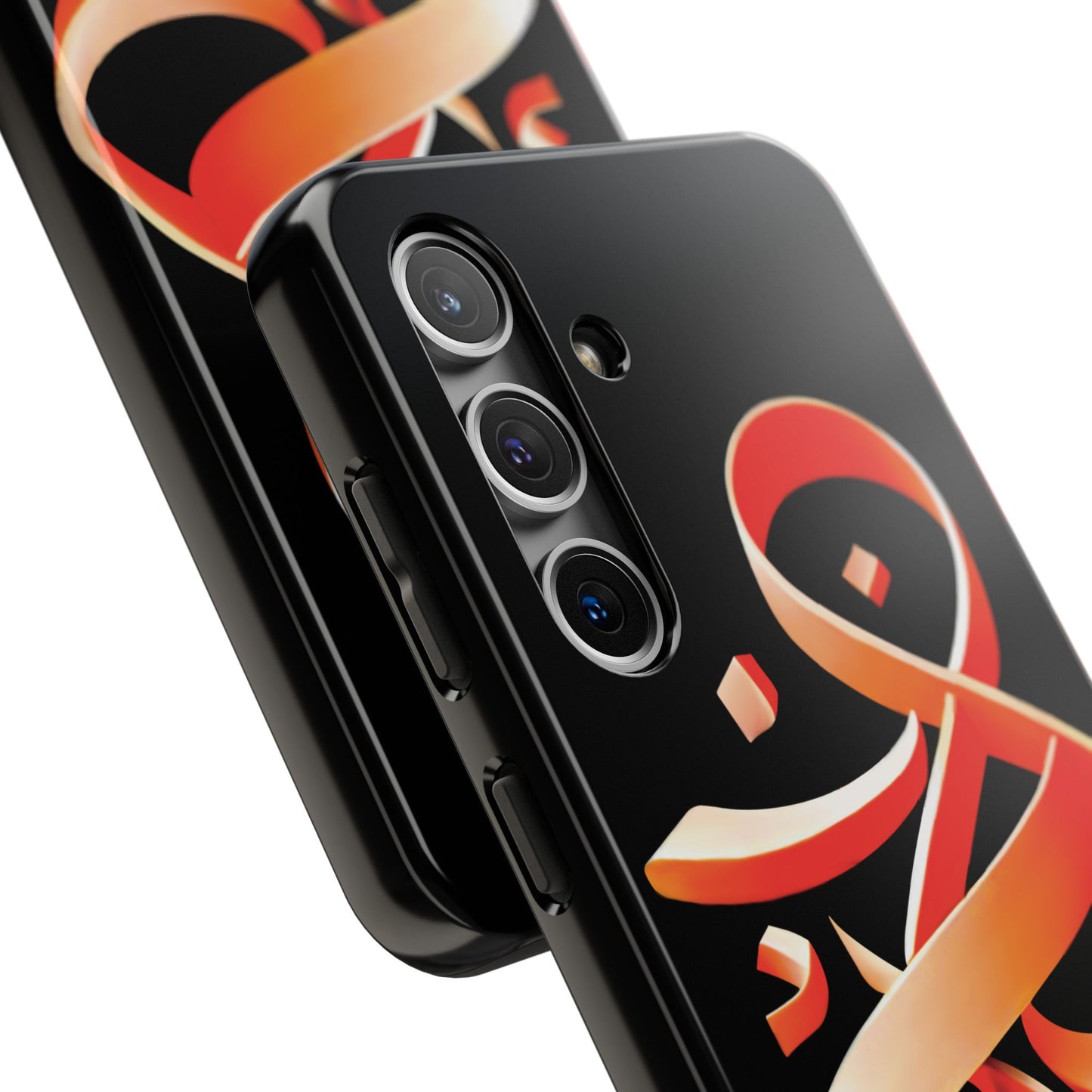 Copy of Phone Case - Persian Calligraphy Inspired Orange Ribbon Design, Unique and Elegant Gift