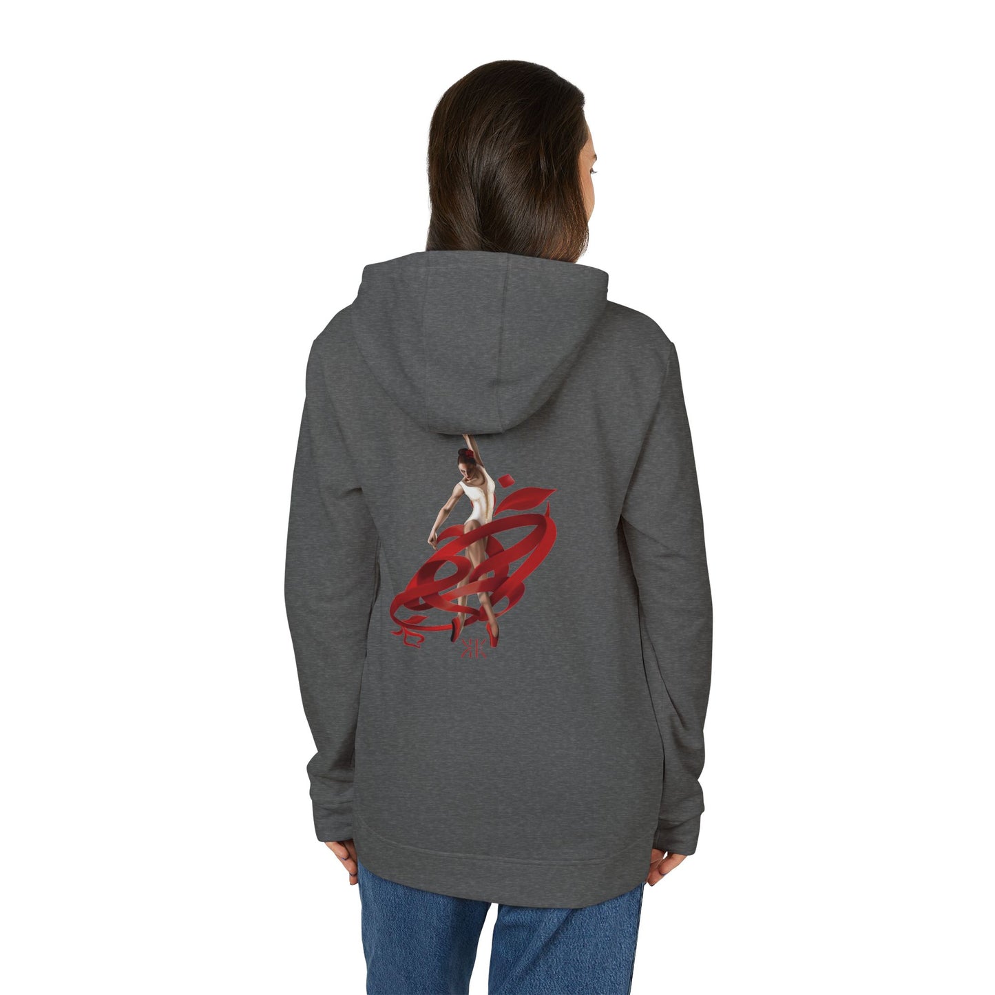 Kalli K X Adidas Unisex Fleece Hoodie- Ballerina and ribbon