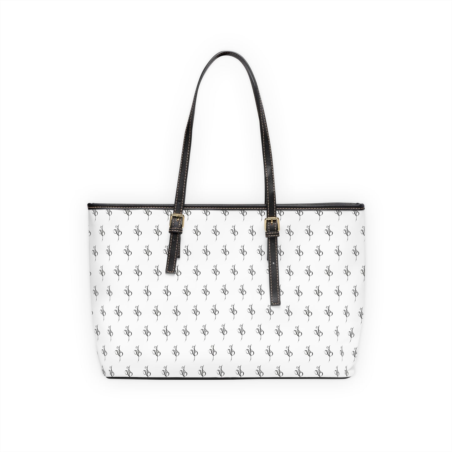 Elegant PU Leather Shoulder Bag with Artistic Calligraphy Design