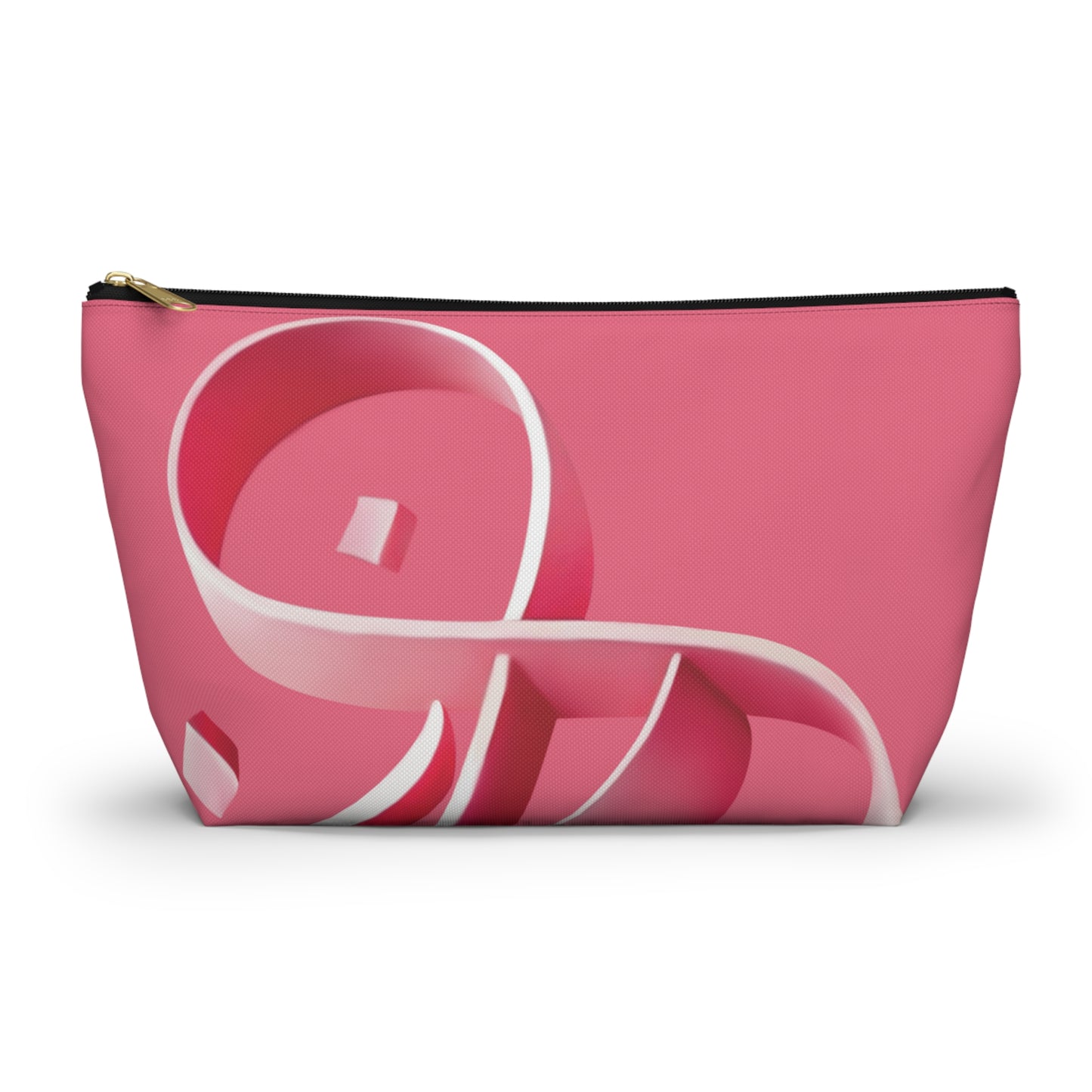 Pink ribbon Accessory Pouch w T-bottom