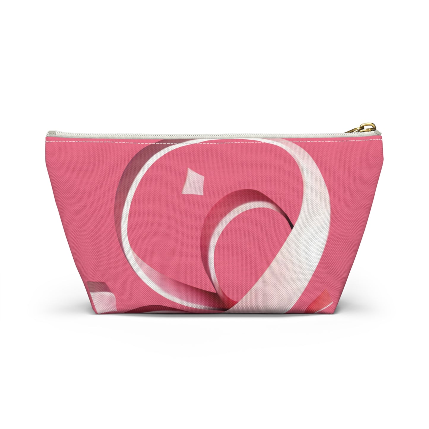 Pink ribbon Accessory Pouch w T-bottom