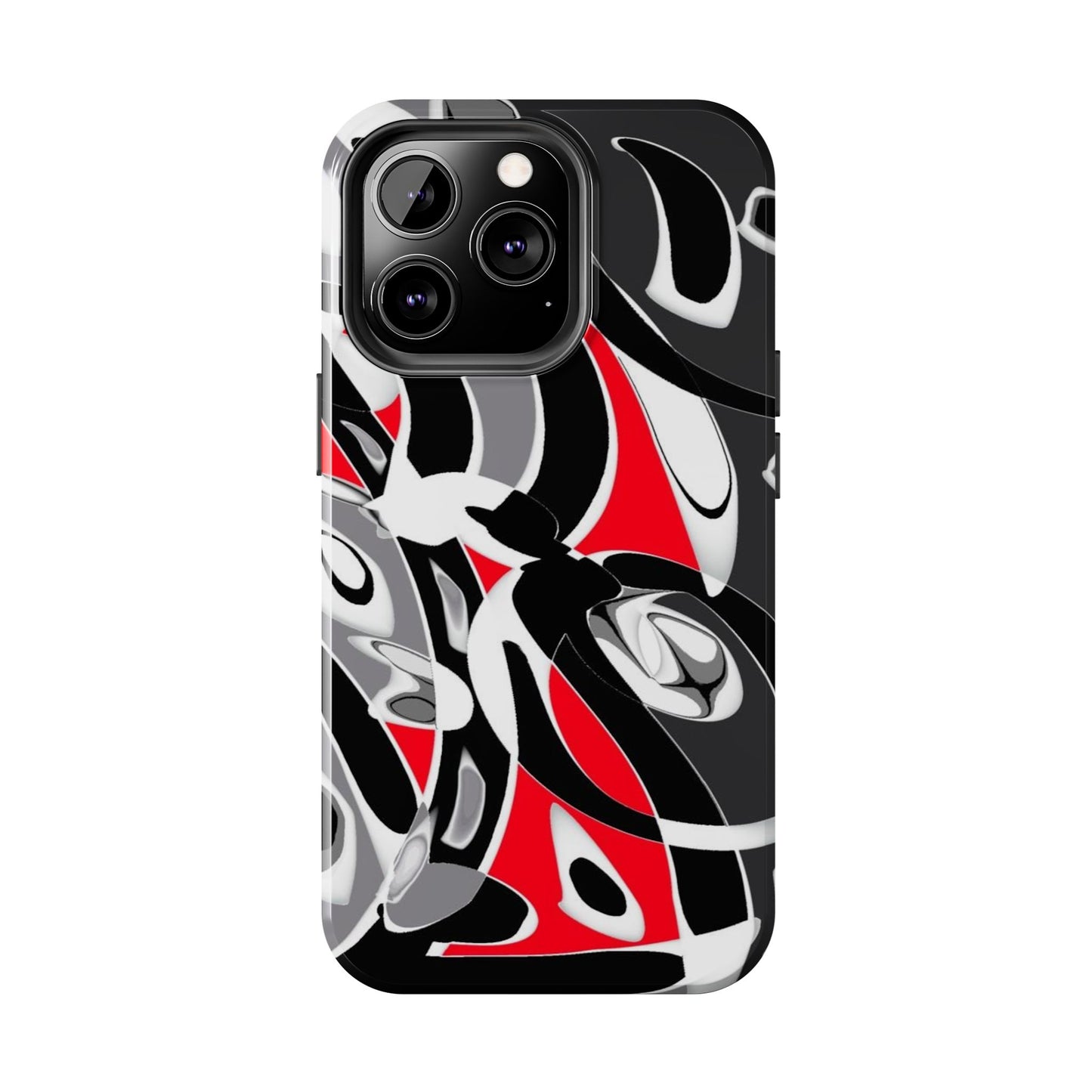 Phone Case - Calligraphy Design in Gray, White, and Red
