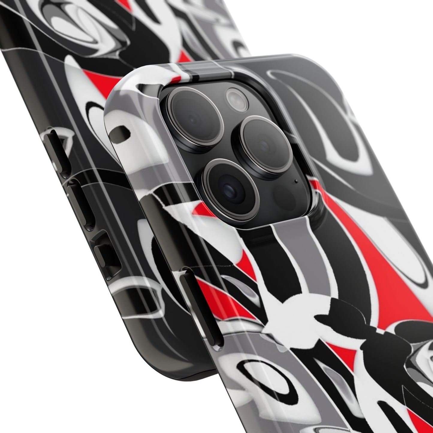 Phone Case - Calligraphy Design in Gray, White, and Red