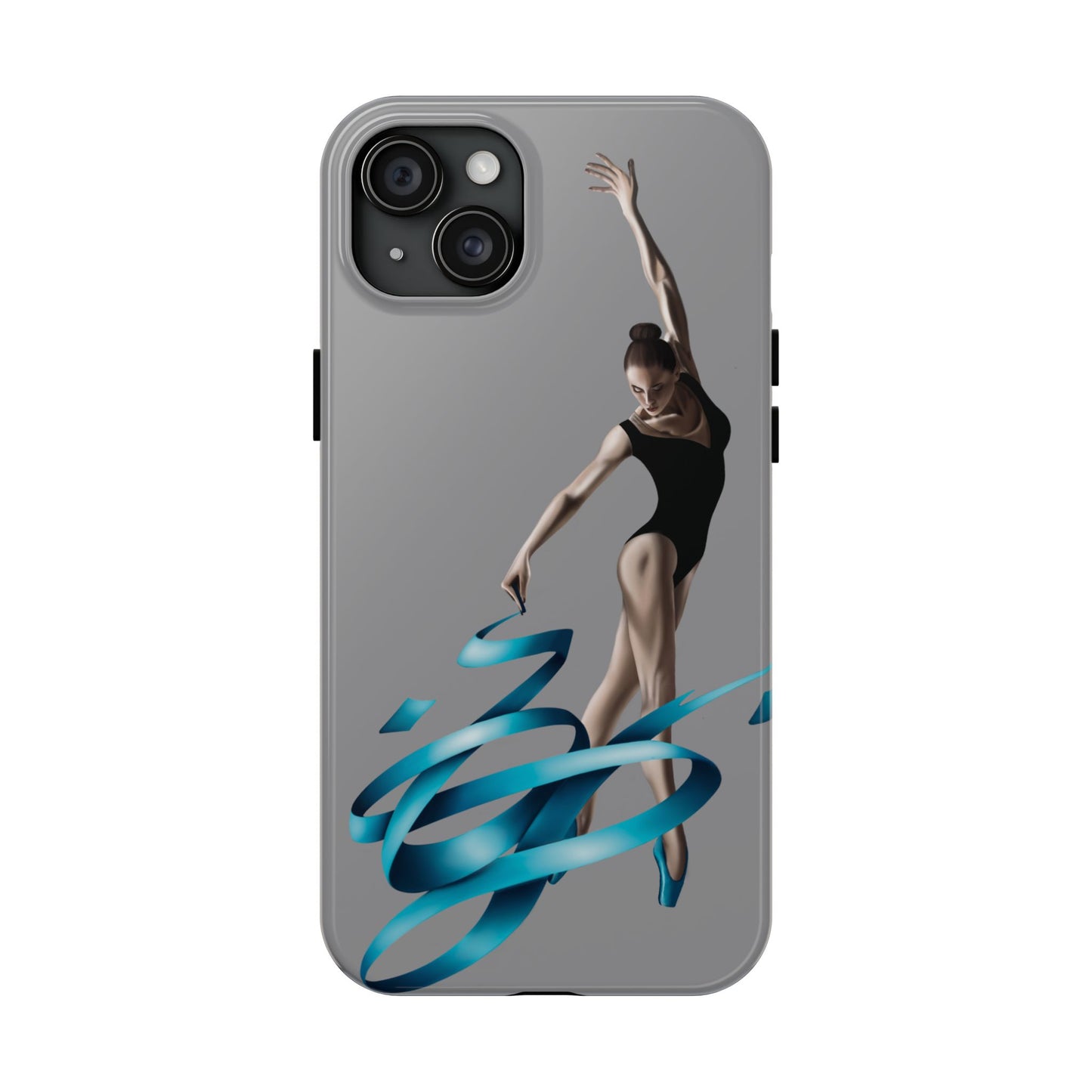 Phone Case - Ballerina with Blue Ribbon Persian Calligraphy Design in Grey