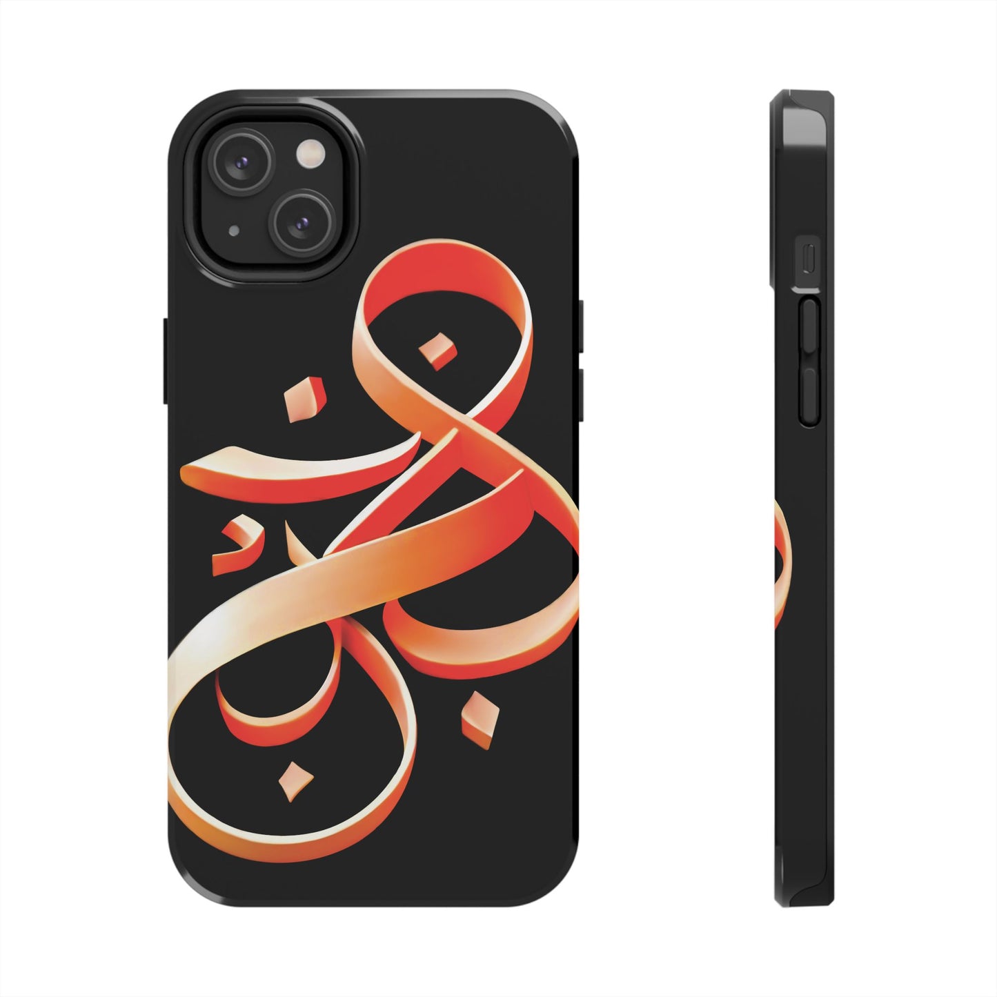 Copy of Phone Case - Persian Calligraphy Inspired Orange Ribbon Design, Unique and Elegant Gift