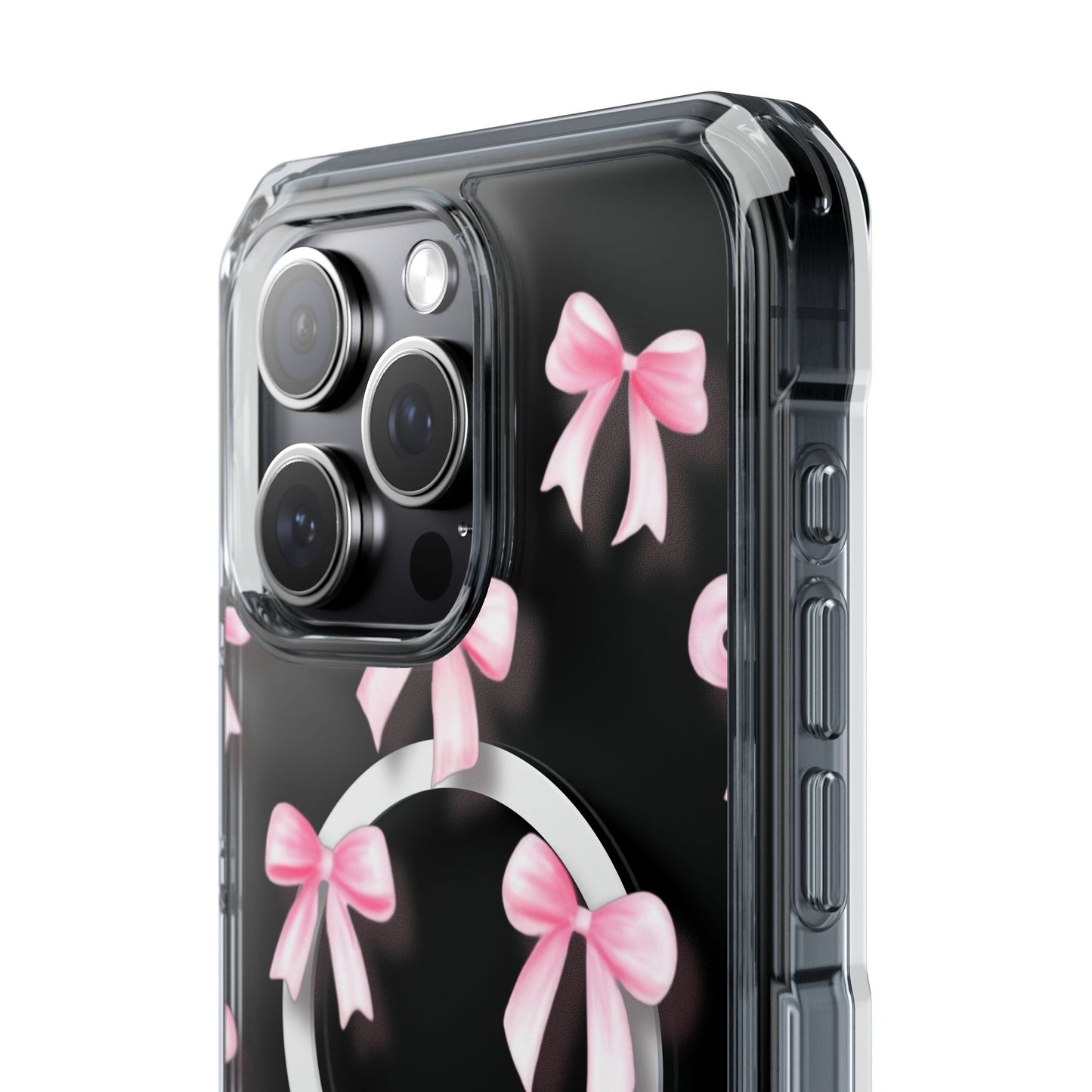 Pink Bows🎀 Magnetic Clear Impact Cases with Pink Bow Design | Stylish Phone Protection, Gifts for Her, Trendy Accessories, Birthday Gifts, Cute Tech