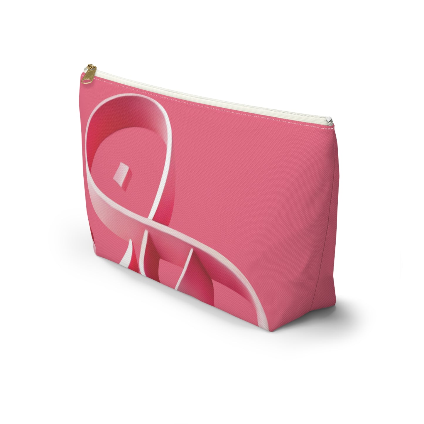 Pink ribbon Accessory Pouch w T-bottom