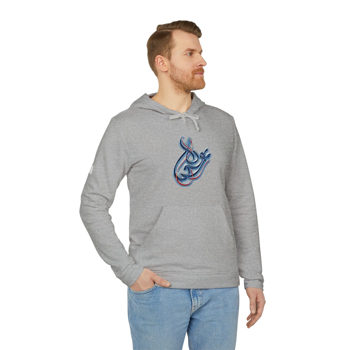 Kalli K X Adidas Unisex Fleece Hoodie-Modern Calligraphy LOVE