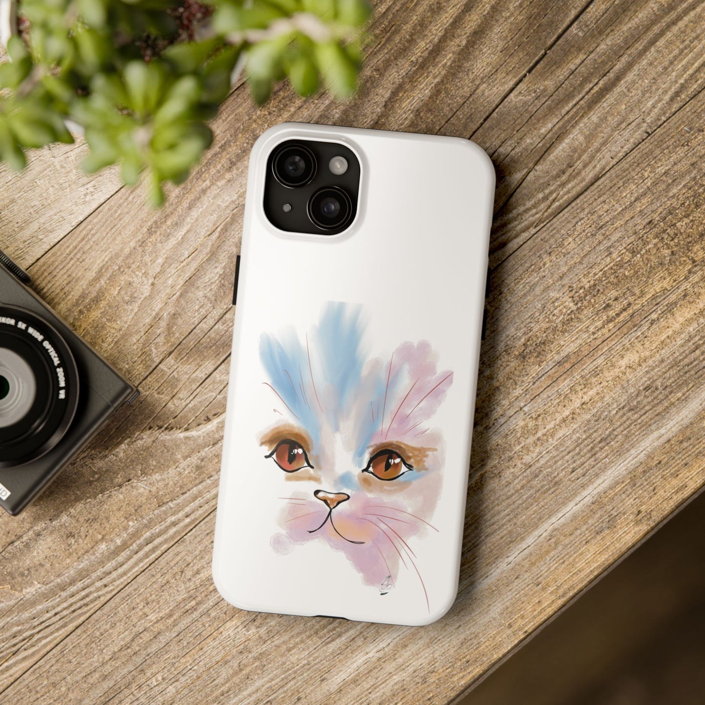 Cat Watercolour Tough Phone Case /