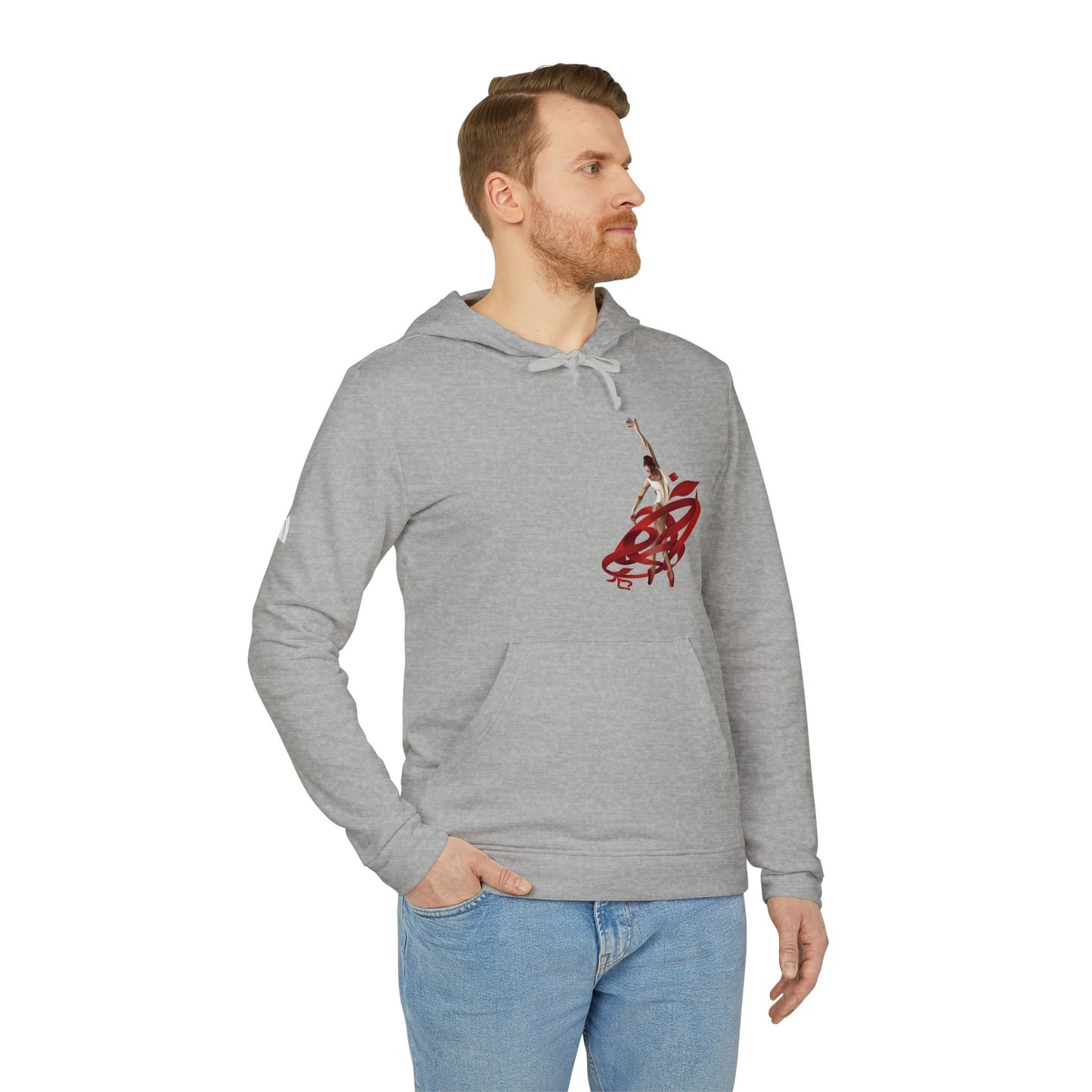 Kalli K X Adidas Unisex Fleece Hoodie- Ballerina and ribbon