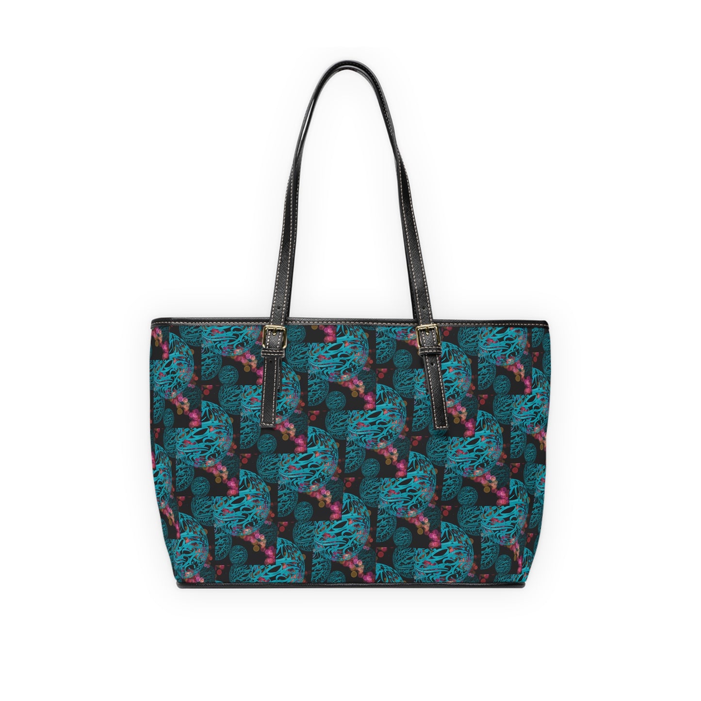 Elegant P U Leather Purse with Artistic Persian Calligraphy Design