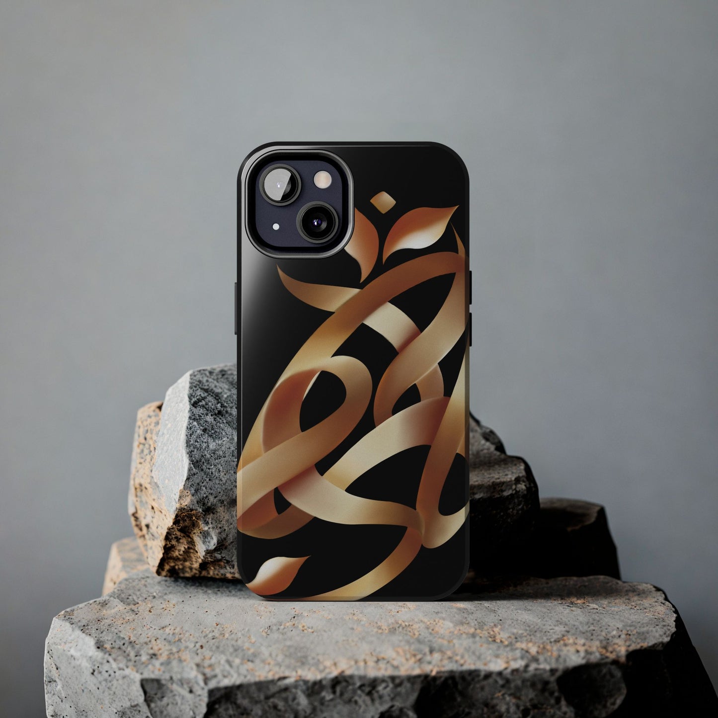 Gold Ribbon Phone Case Persian Calligraphy Modern Handwriting