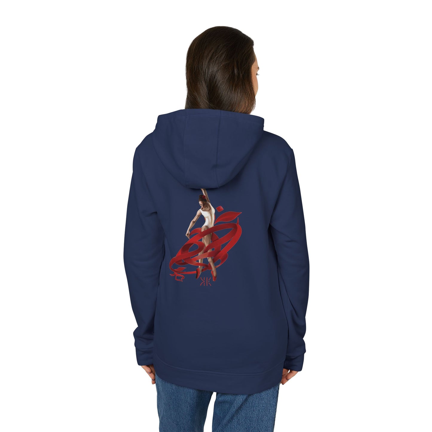 Kalli K X Adidas Unisex Fleece Hoodie- Ballerina and ribbon