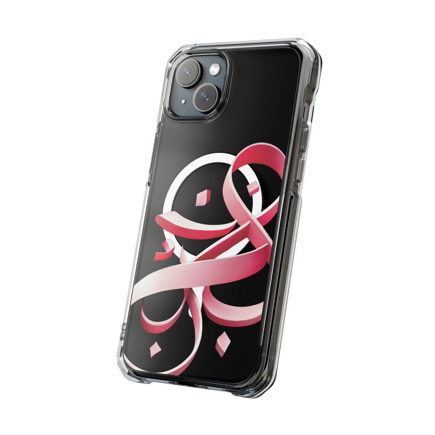 Phone Case - Pink Ribbon Persian Calligraphy Design - Magnetic Case