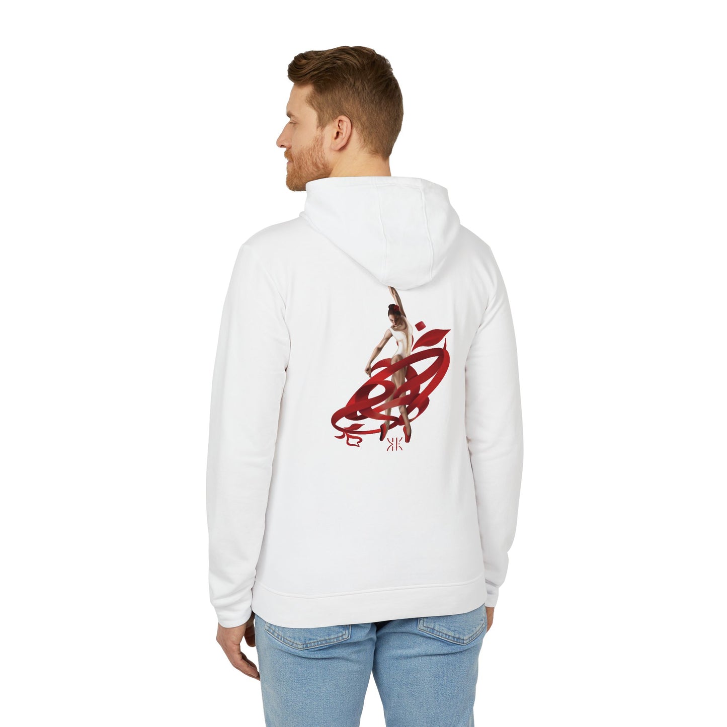 Kalli K X Adidas Unisex Fleece Hoodie- Ballerina and ribbon
