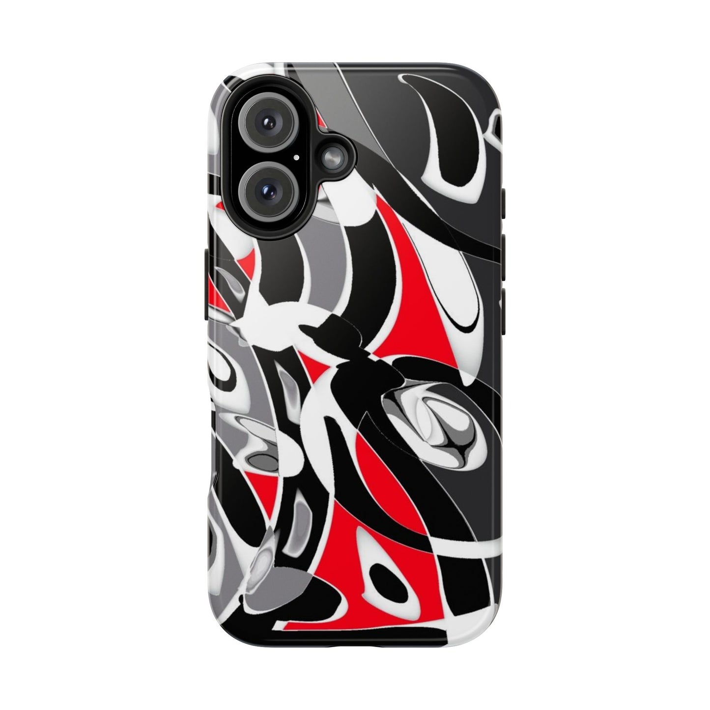 Phone Case - Calligraphy Design in Gray, White, and Red