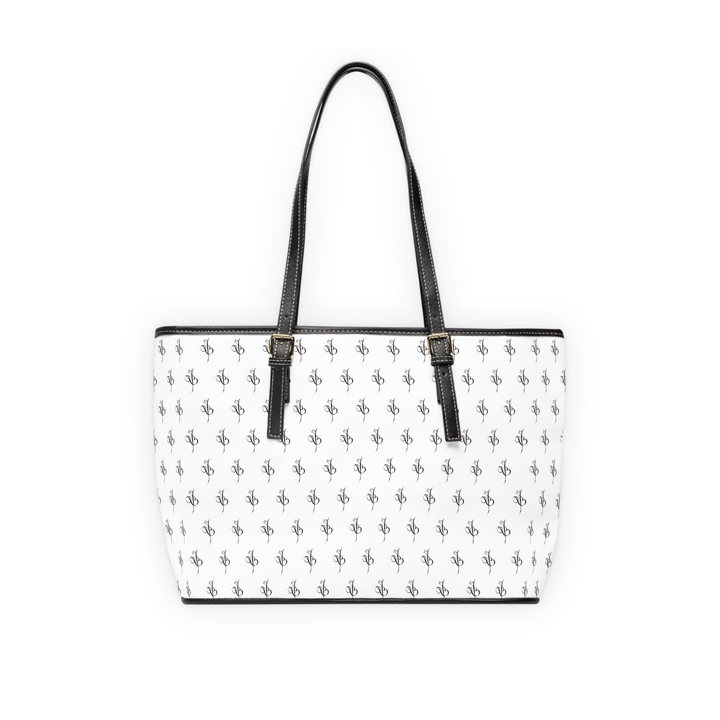 Elegant PU Leather Shoulder Bag with Artistic Calligraphy Design