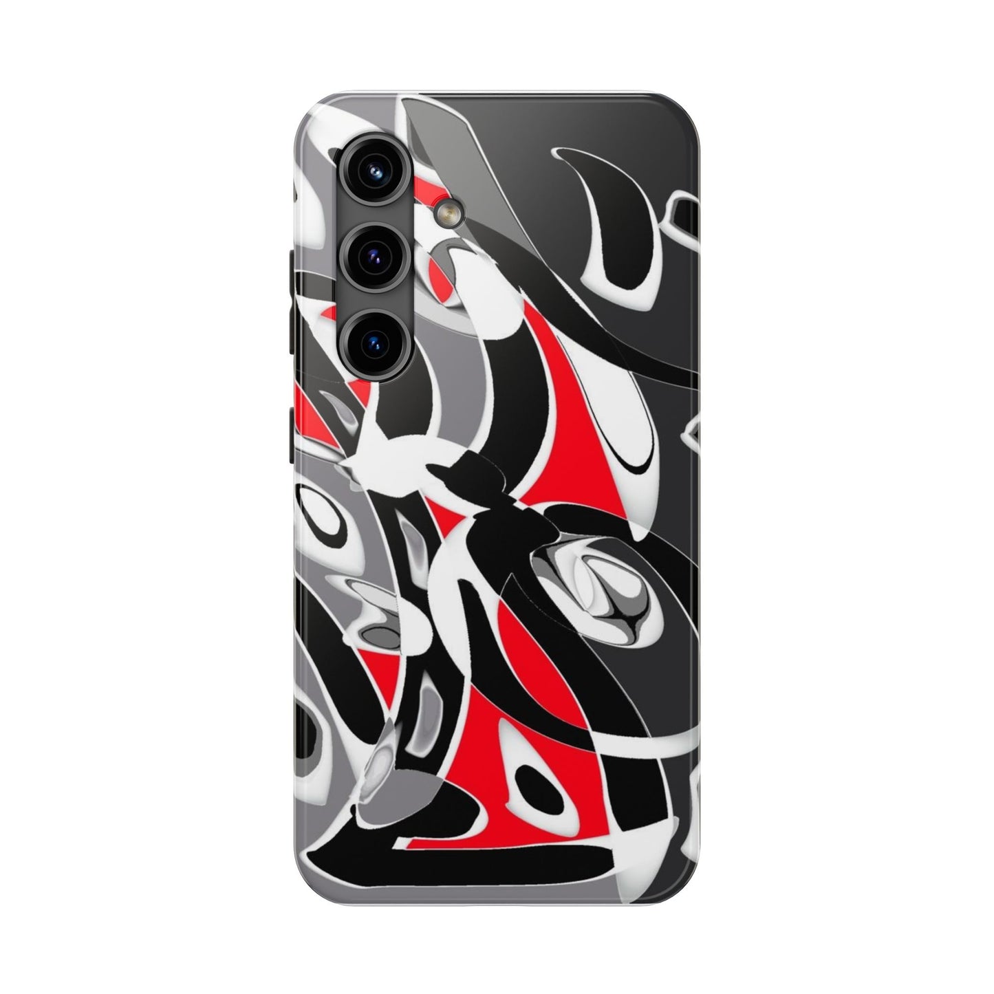 Phone Case - Calligraphy Design in Gray, White, and Red