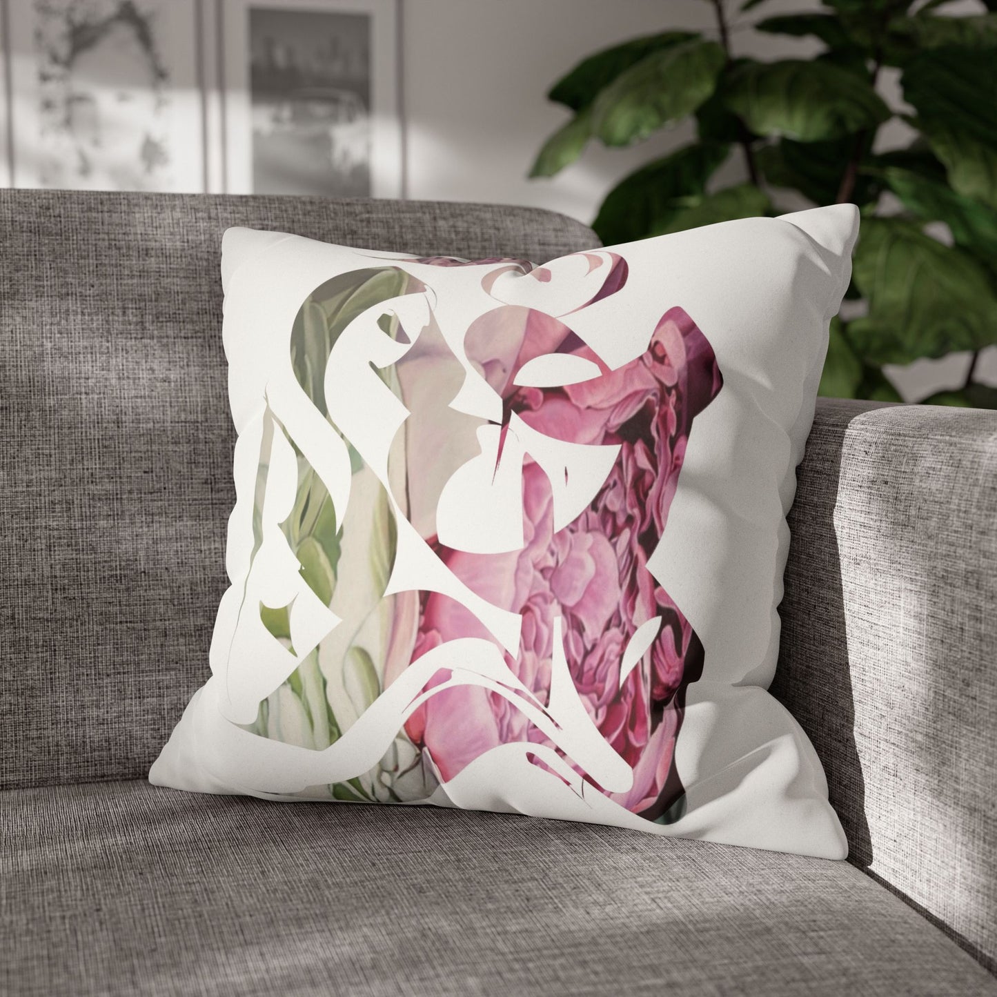 Square Pillowcase - Flora Persian Calligraphy Home Design Cushion