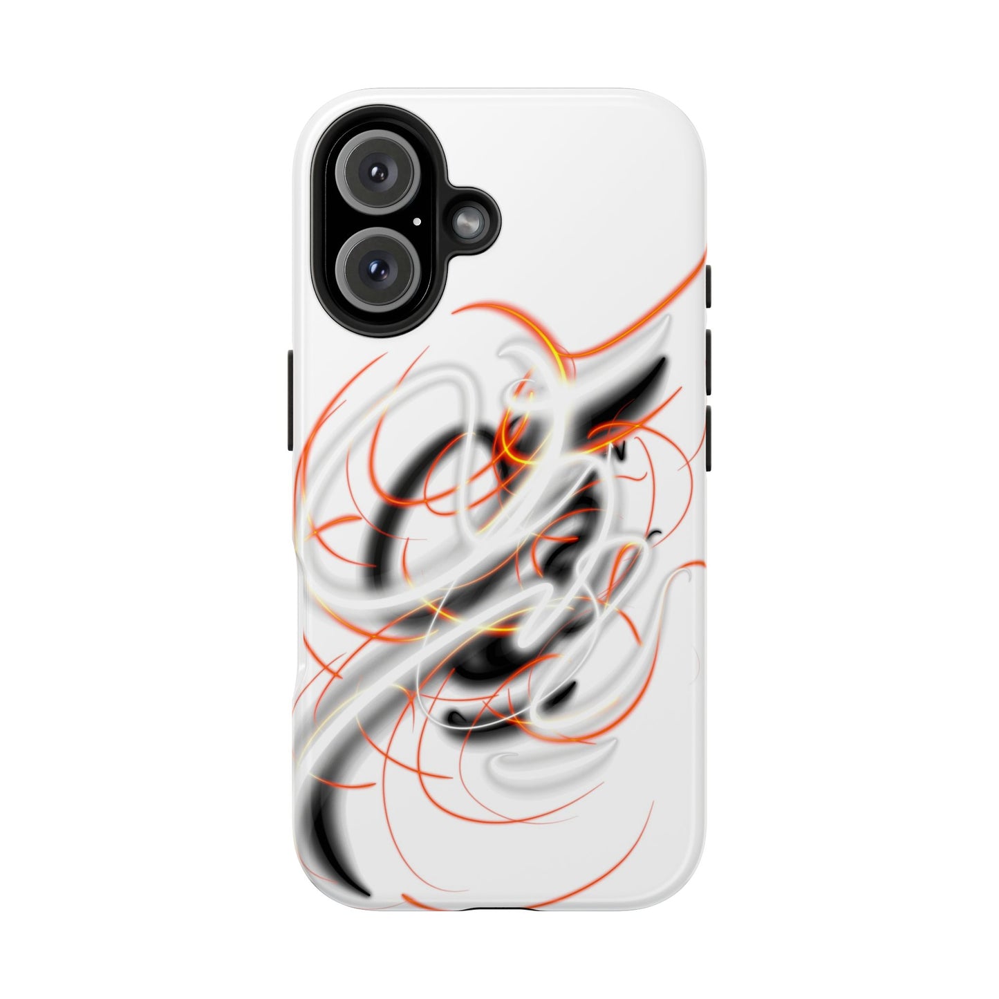 Phone Case Electric Persian Calligraphy Design in Grey