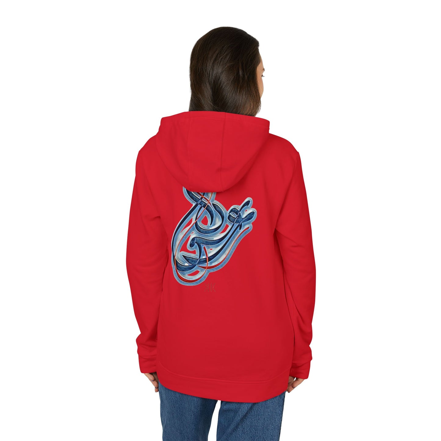 Kalli K X Adidas Unisex Fleece Hoodie-Modern Calligraphy LOVE
