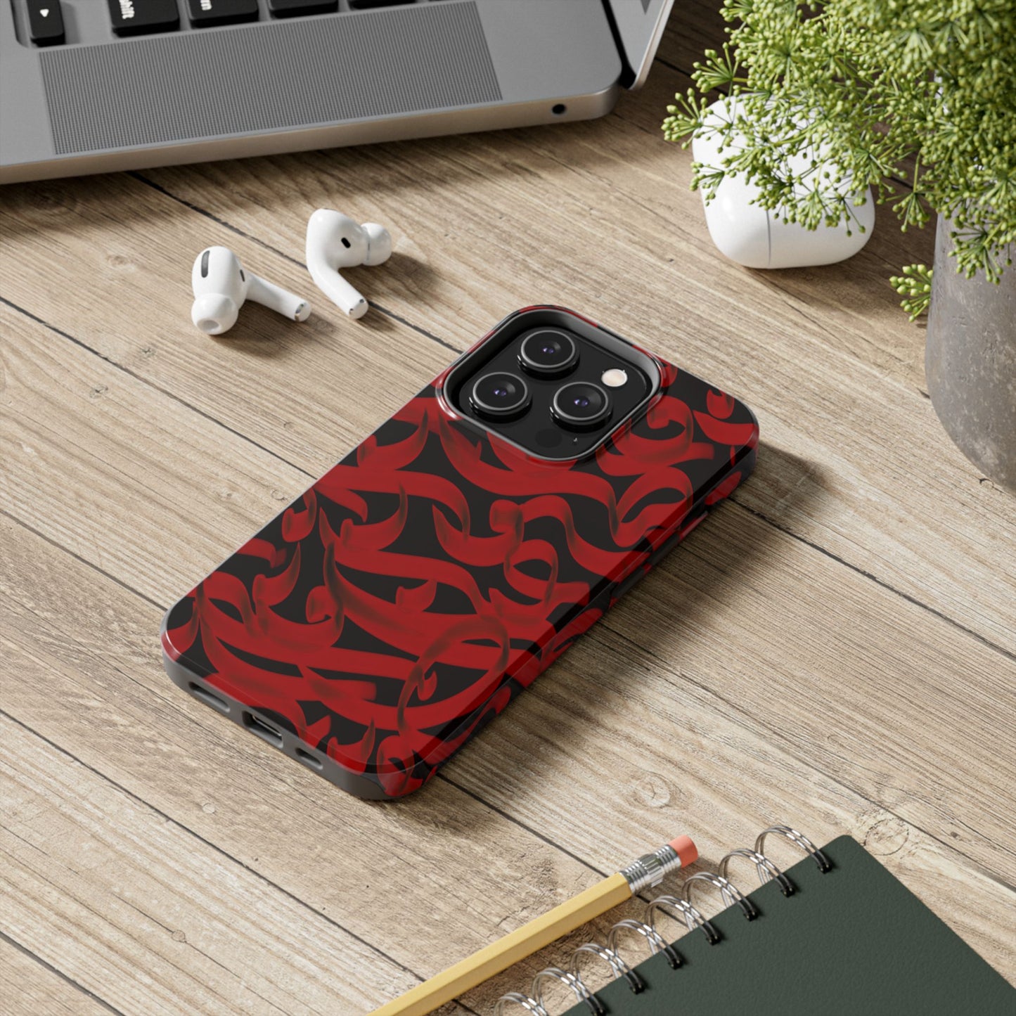 Phone Case Bold Red Persian Calligraphy Design