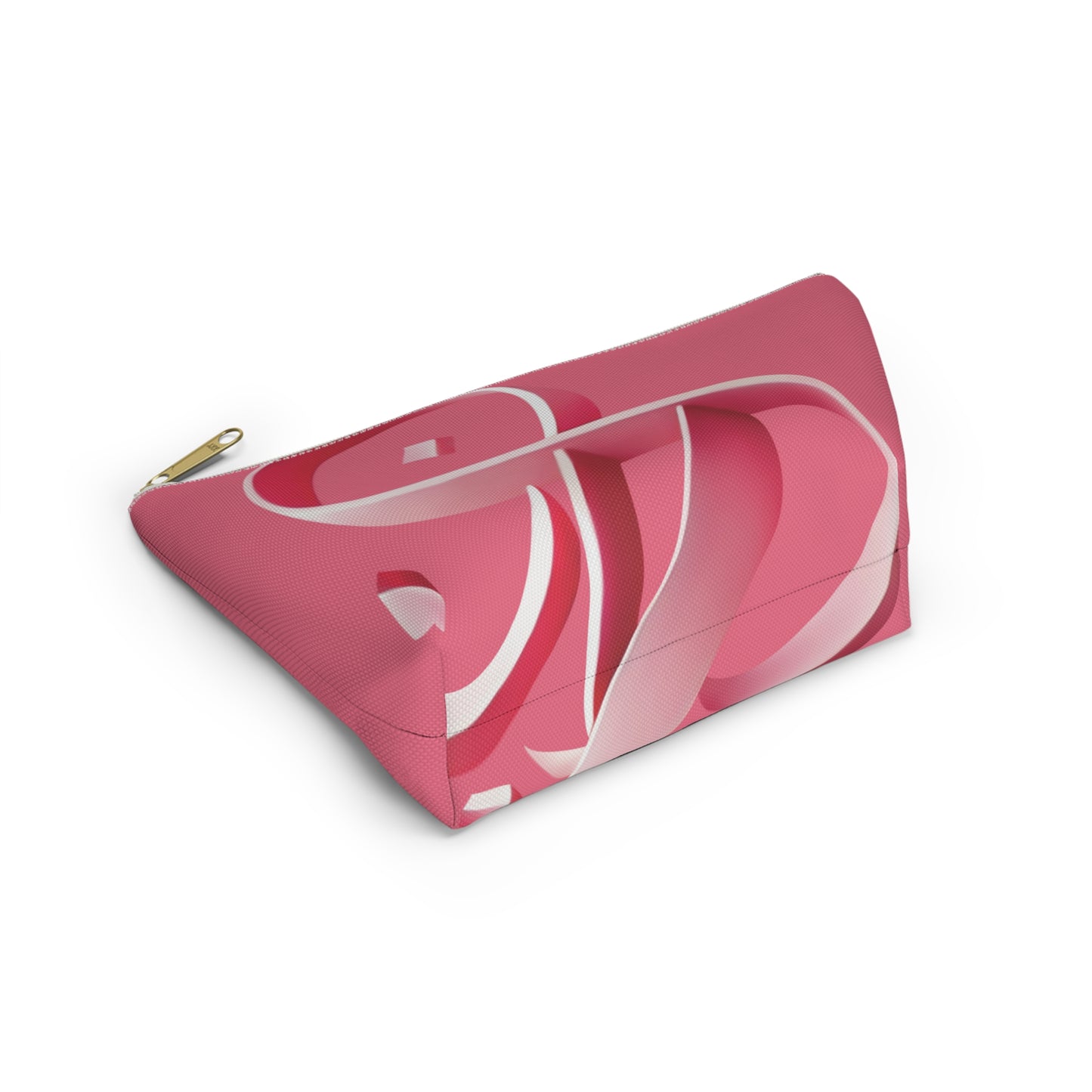 Pink ribbon Accessory Pouch w T-bottom