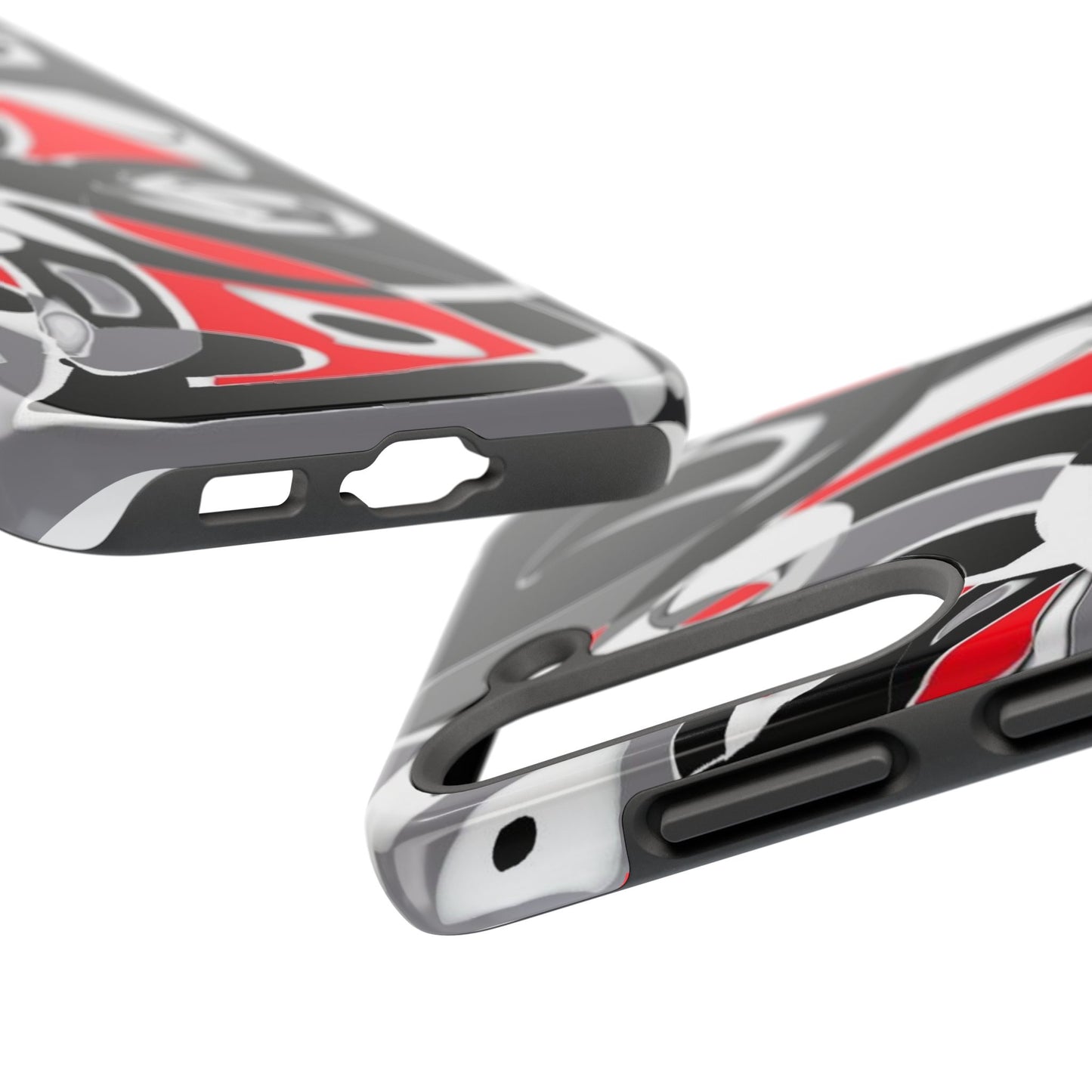 Phone Case - Calligraphy Design in Gray, White, and Red