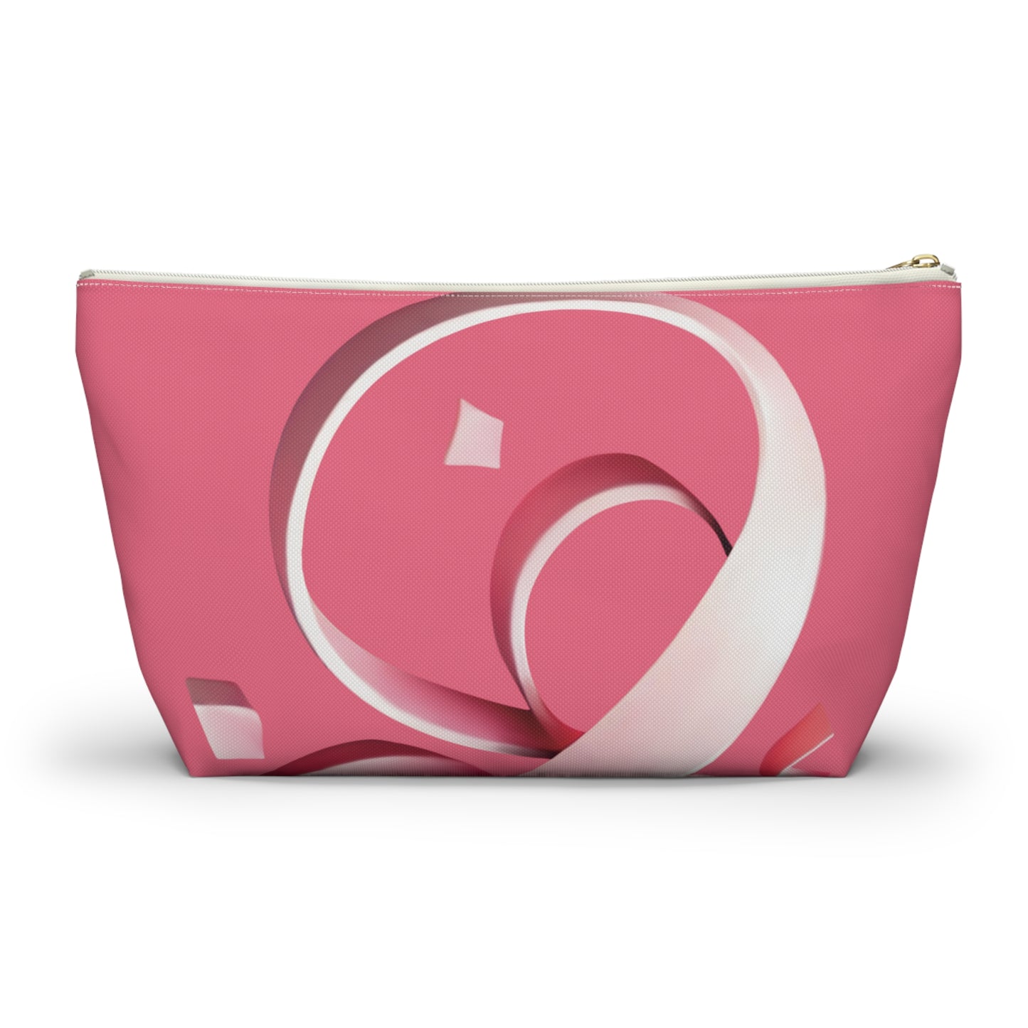 Pink ribbon Accessory Pouch w T-bottom