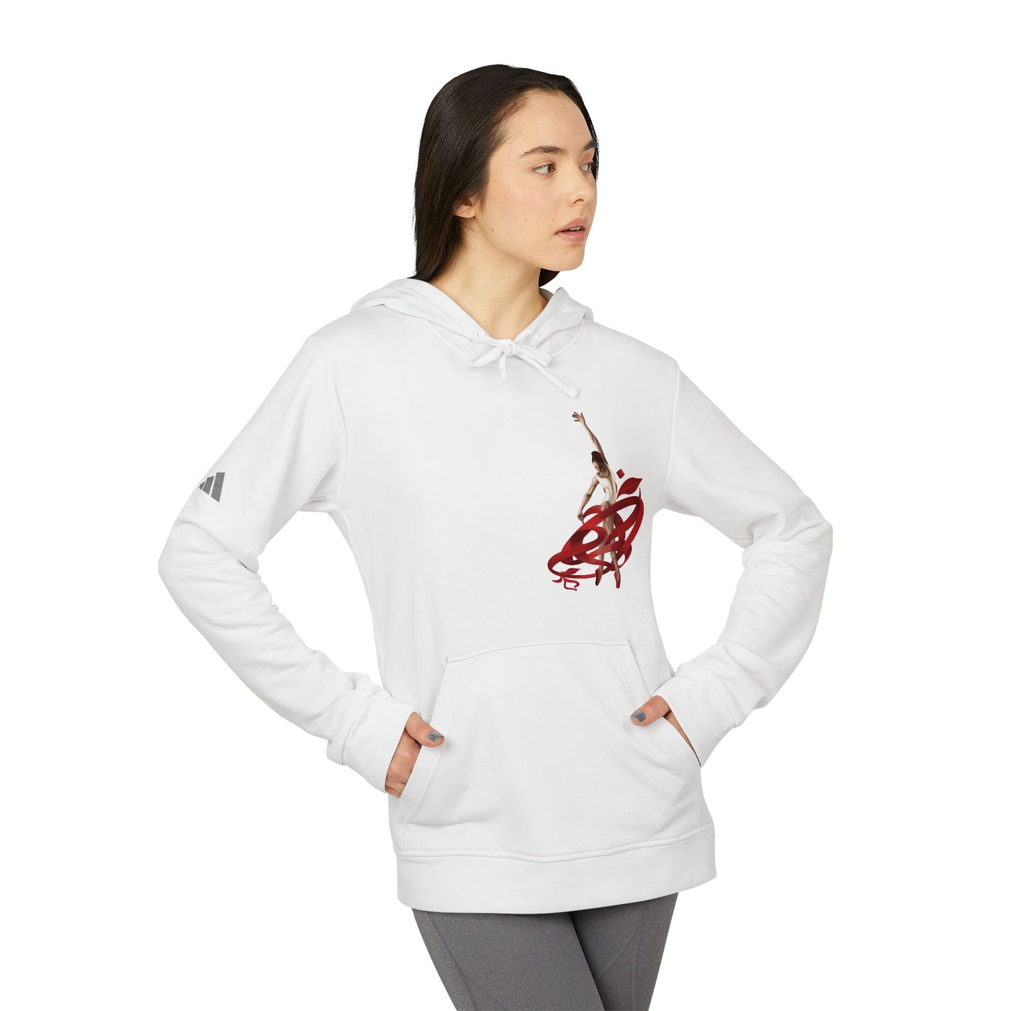 Kalli K X Adidas Unisex Fleece Hoodie- Ballerina and ribbon