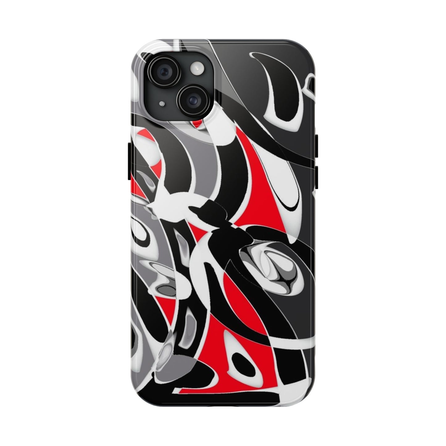 Phone Case - Calligraphy Design in Gray, White, and Red