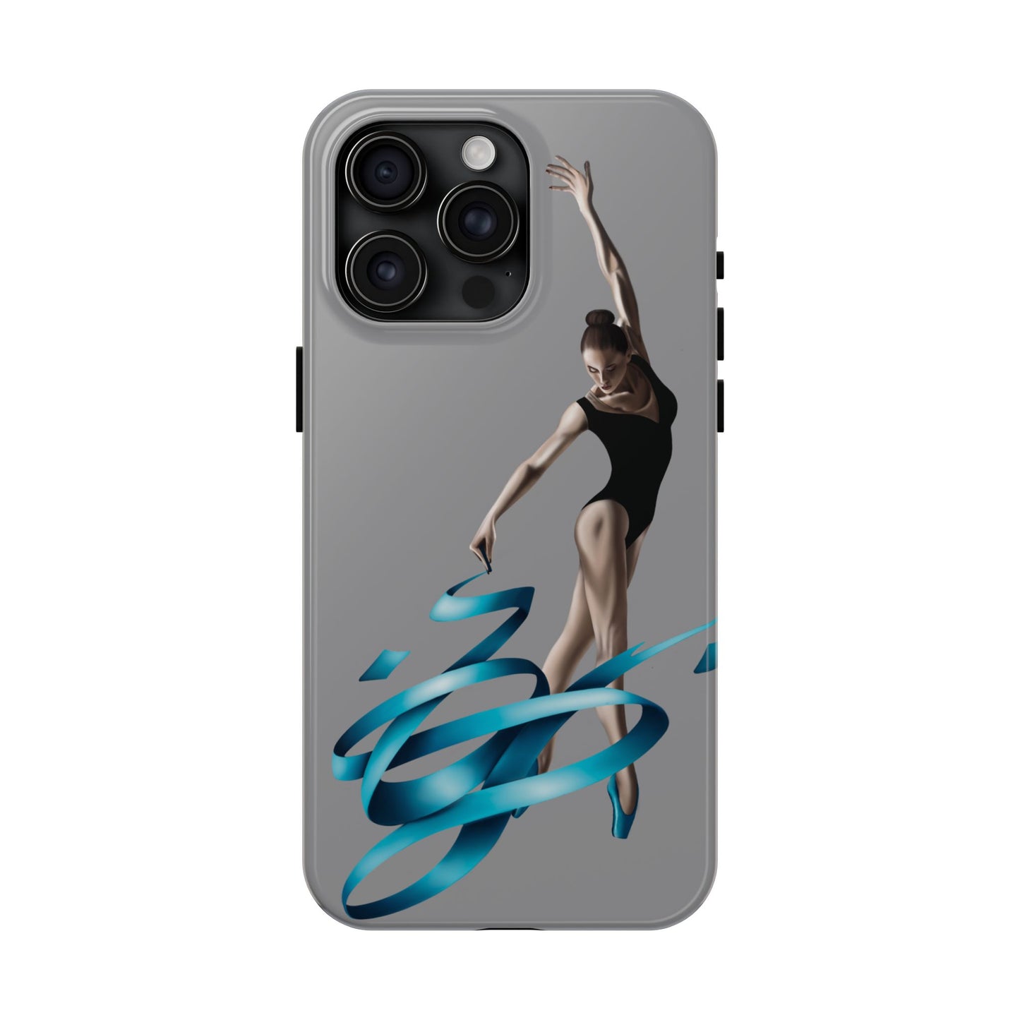 Phone Case - Ballerina with Blue Ribbon Persian Calligraphy Design in Grey