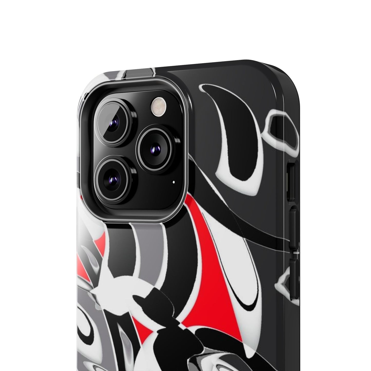 Phone Case - Calligraphy Design in Gray, White, and Red
