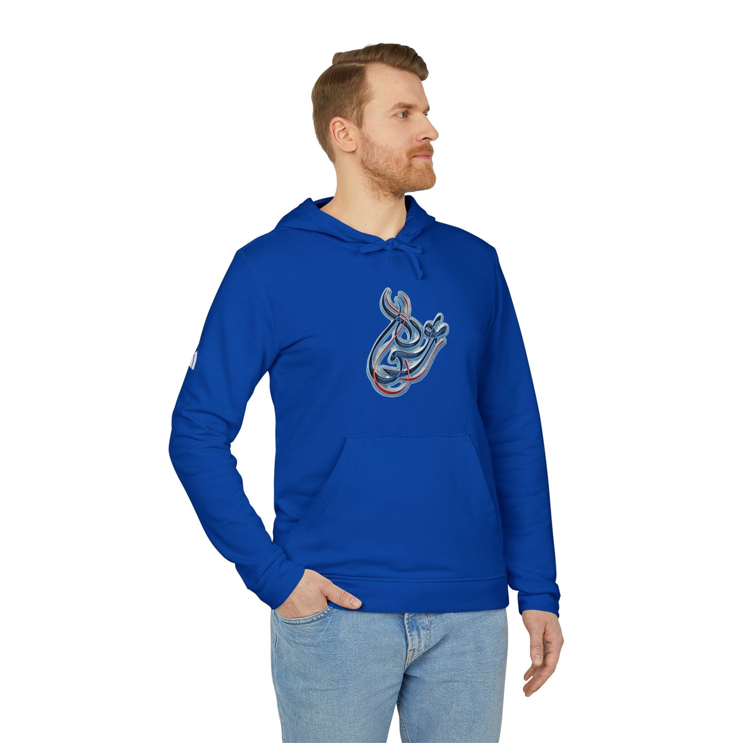 Kalli K X Adidas Unisex Fleece Hoodie-Modern Calligraphy LOVE