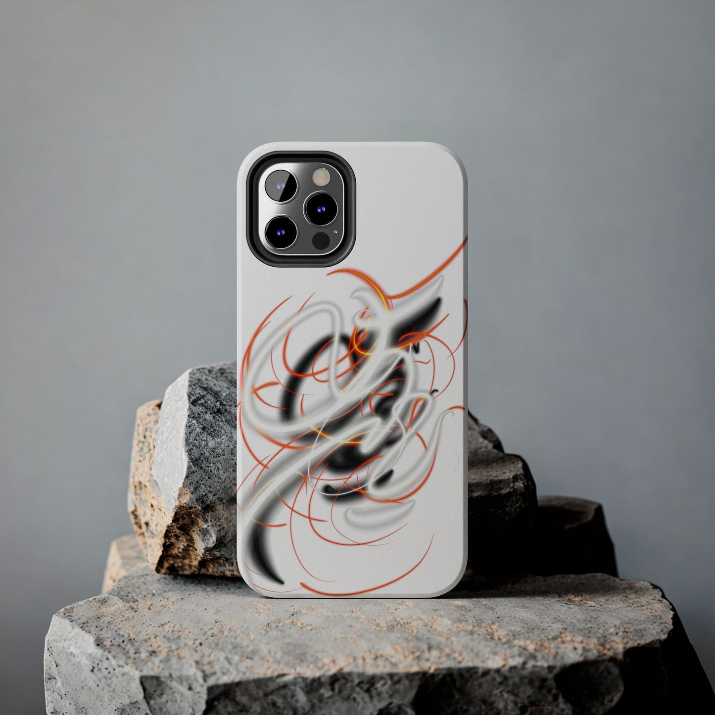 Phone Case Electric Persian Calligraphy Design in Grey