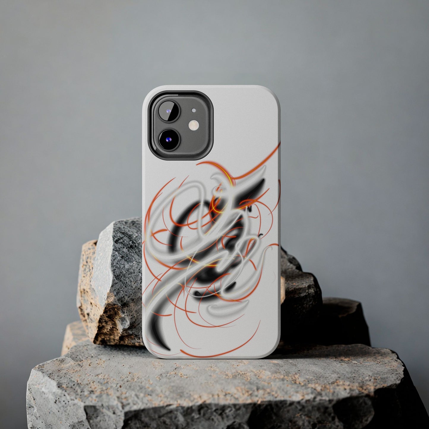 Phone Case Electric Persian Calligraphy Design in Grey
