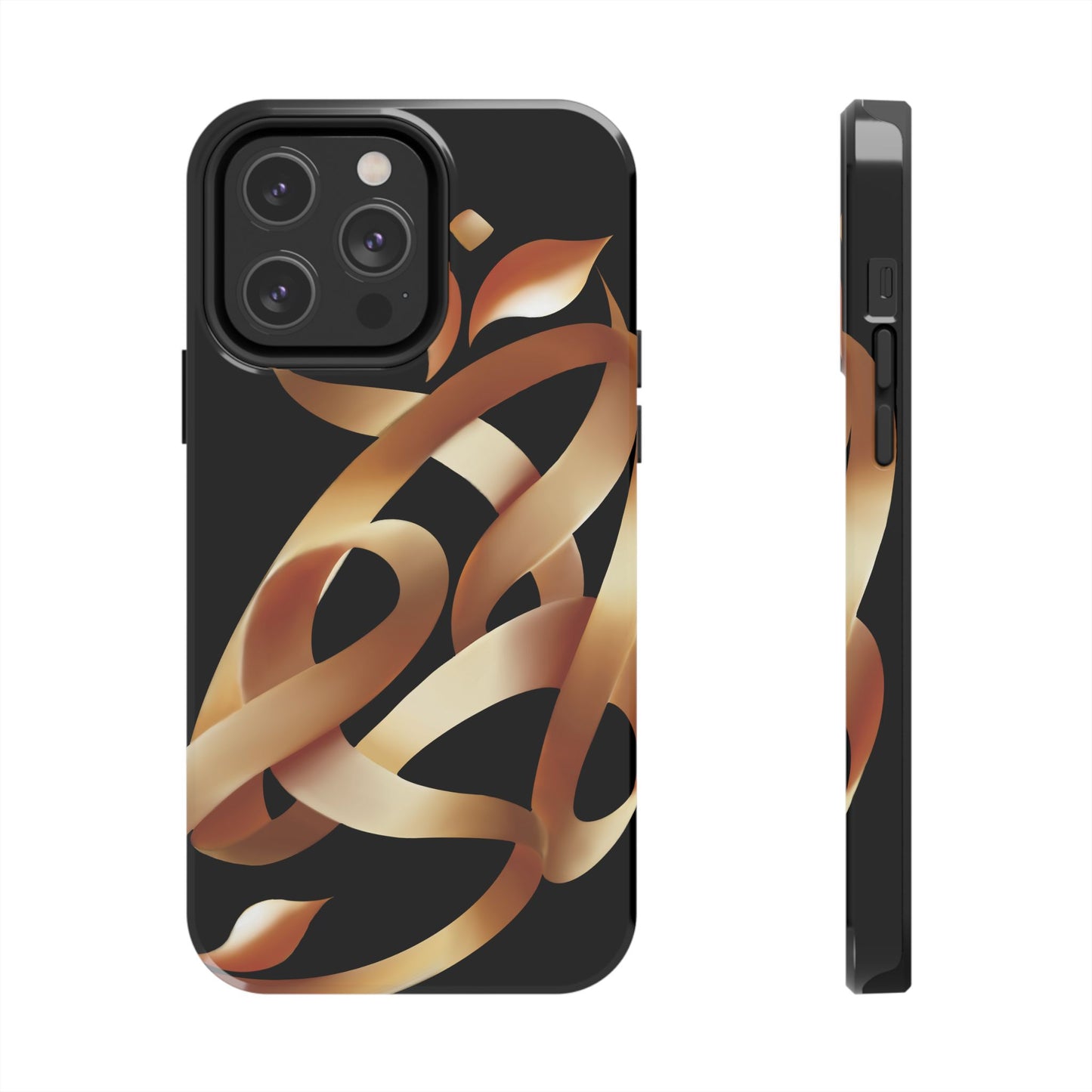 Gold Ribbon Phone Case Persian Calligraphy Modern Handwriting