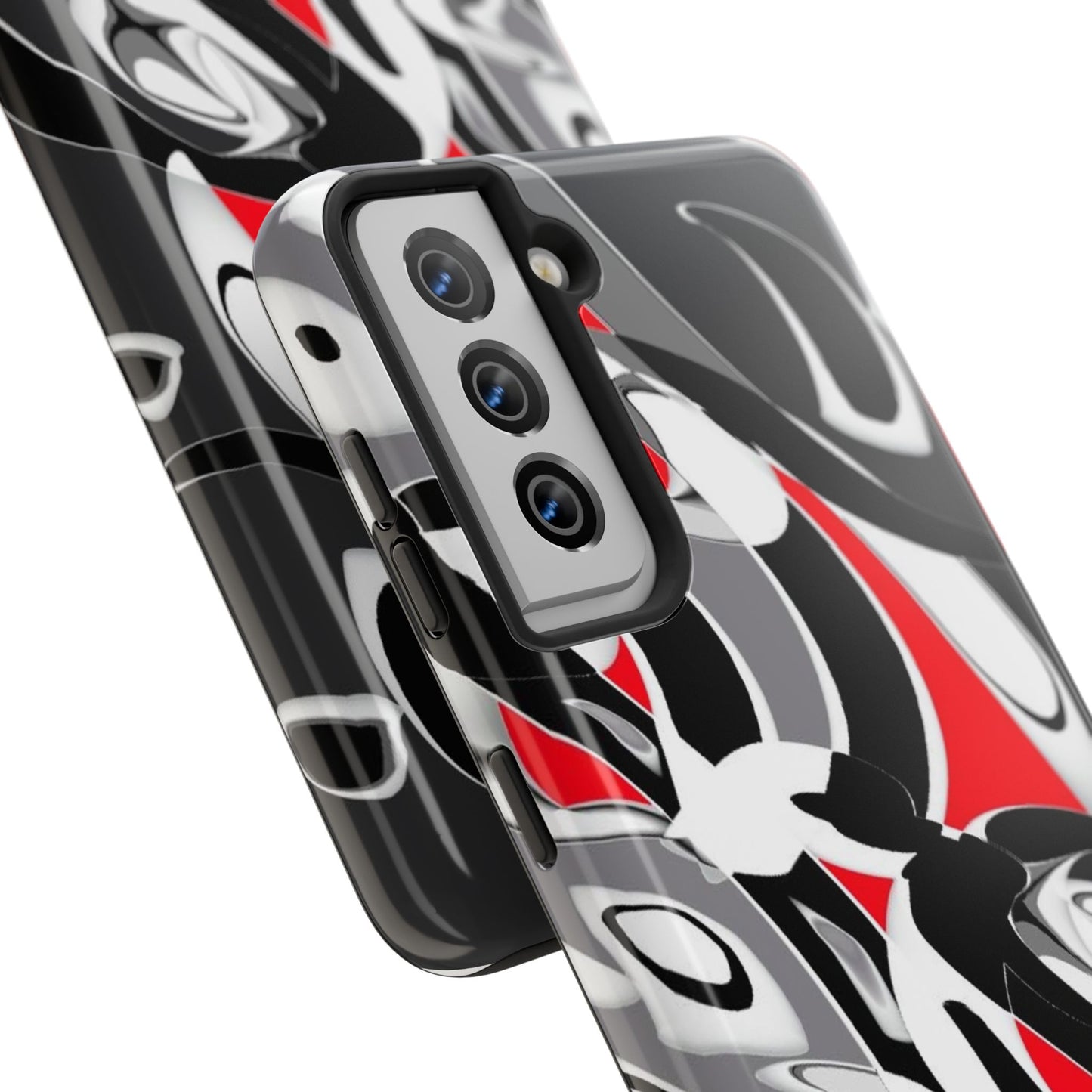 Phone Case - Calligraphy Design in Gray, White, and Red