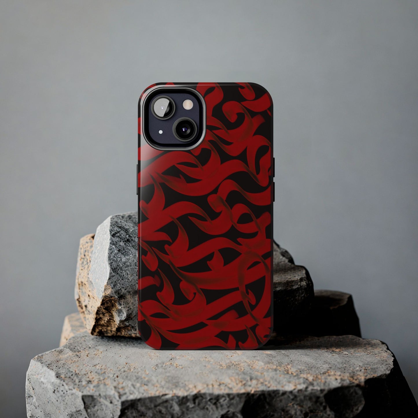 Phone Case Bold Red Persian Calligraphy Design