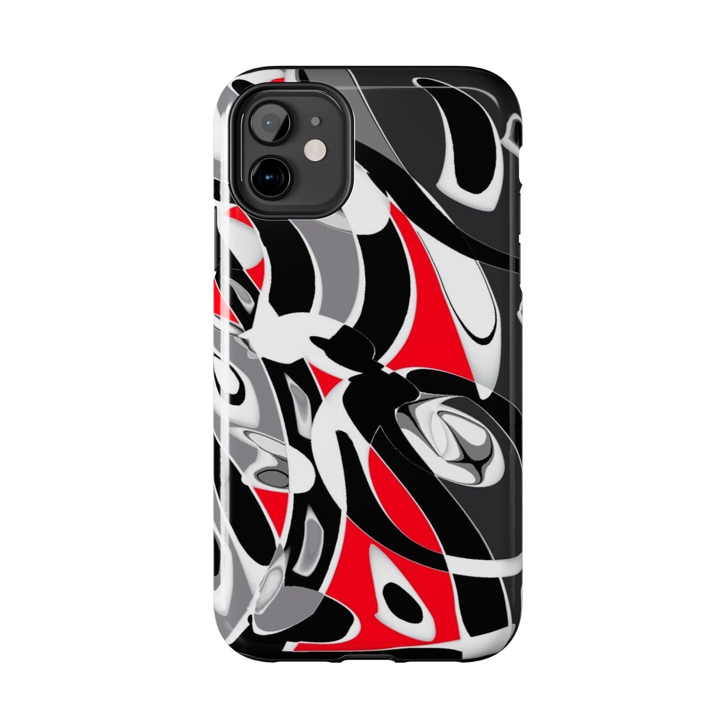 Phone Case - Calligraphy Design in Gray, White, and Red