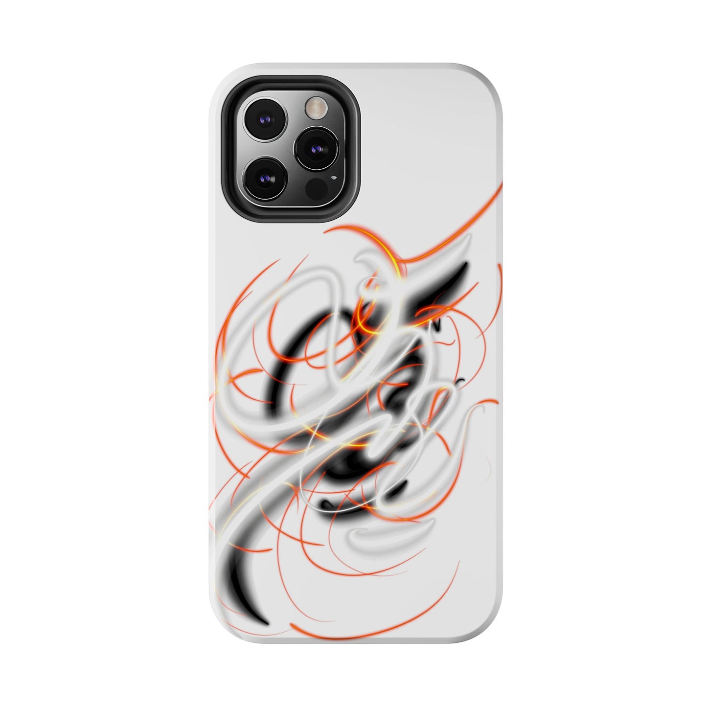 Phone Case Electric Persian Calligraphy Design in Grey