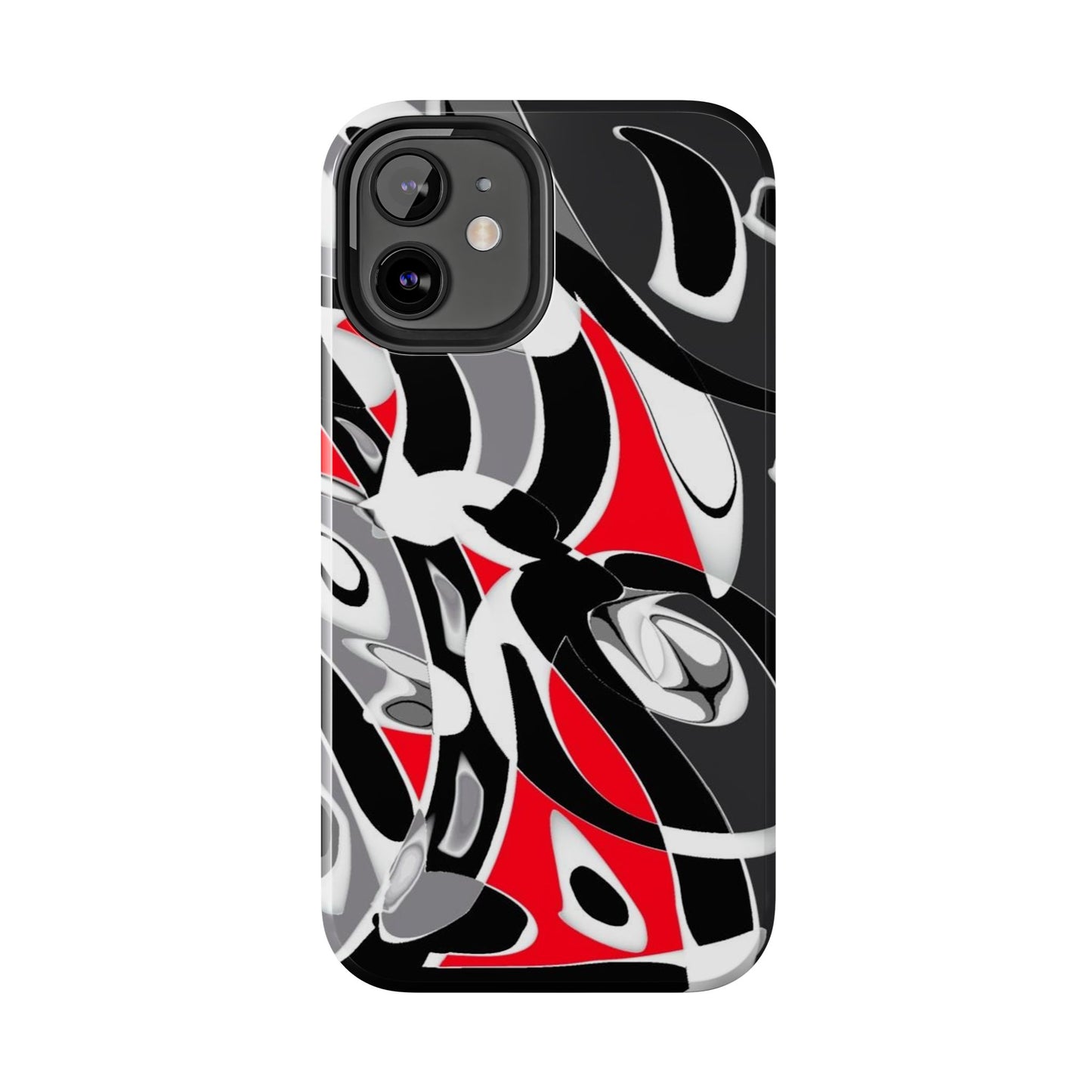 Phone Case - Calligraphy Design in Gray, White, and Red