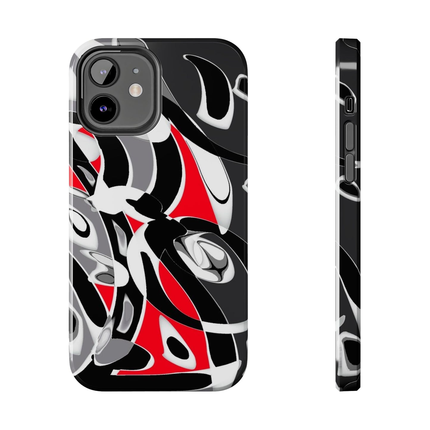 Phone Case - Calligraphy Design in Gray, White, and Red