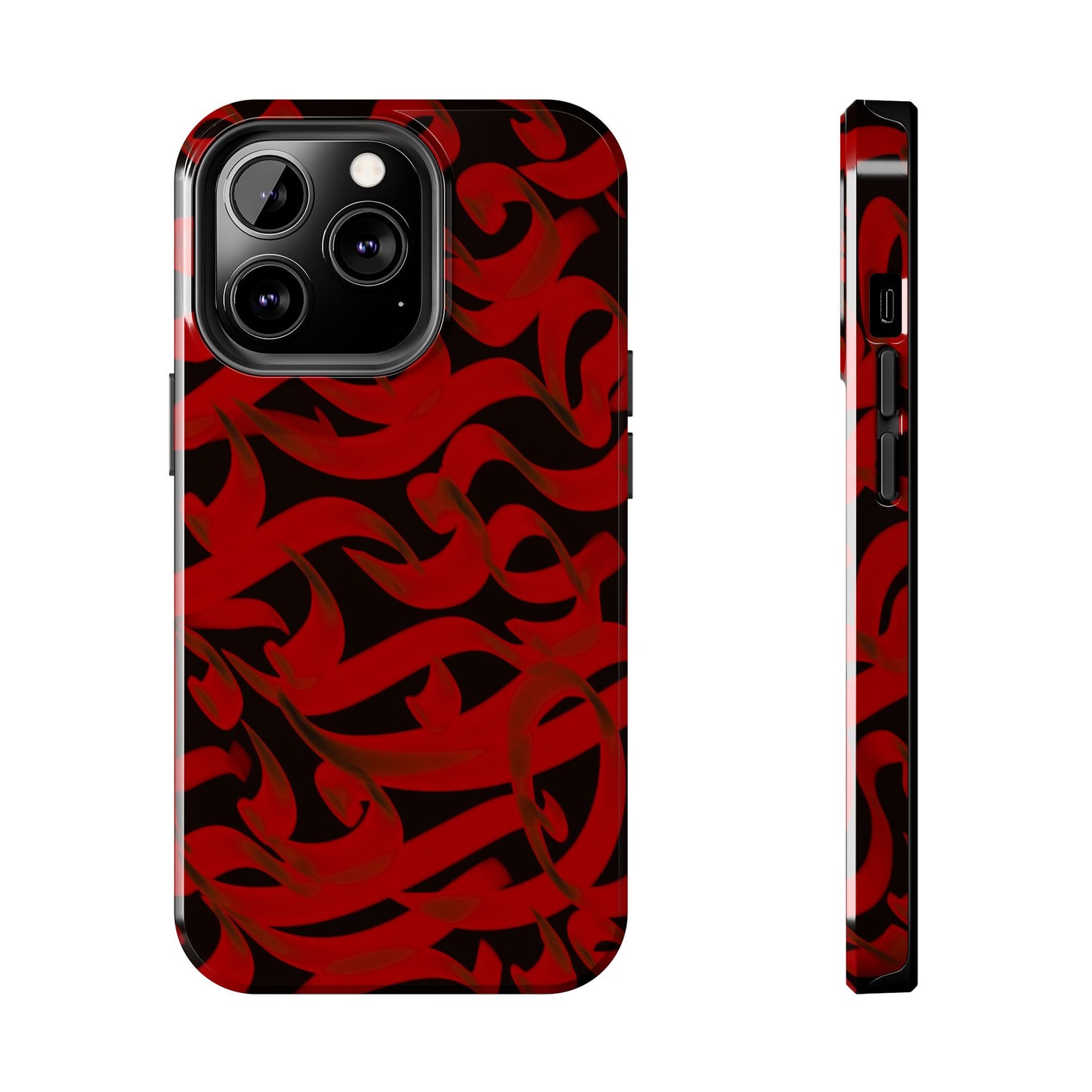 Phone Case Bold Red Persian Calligraphy Design