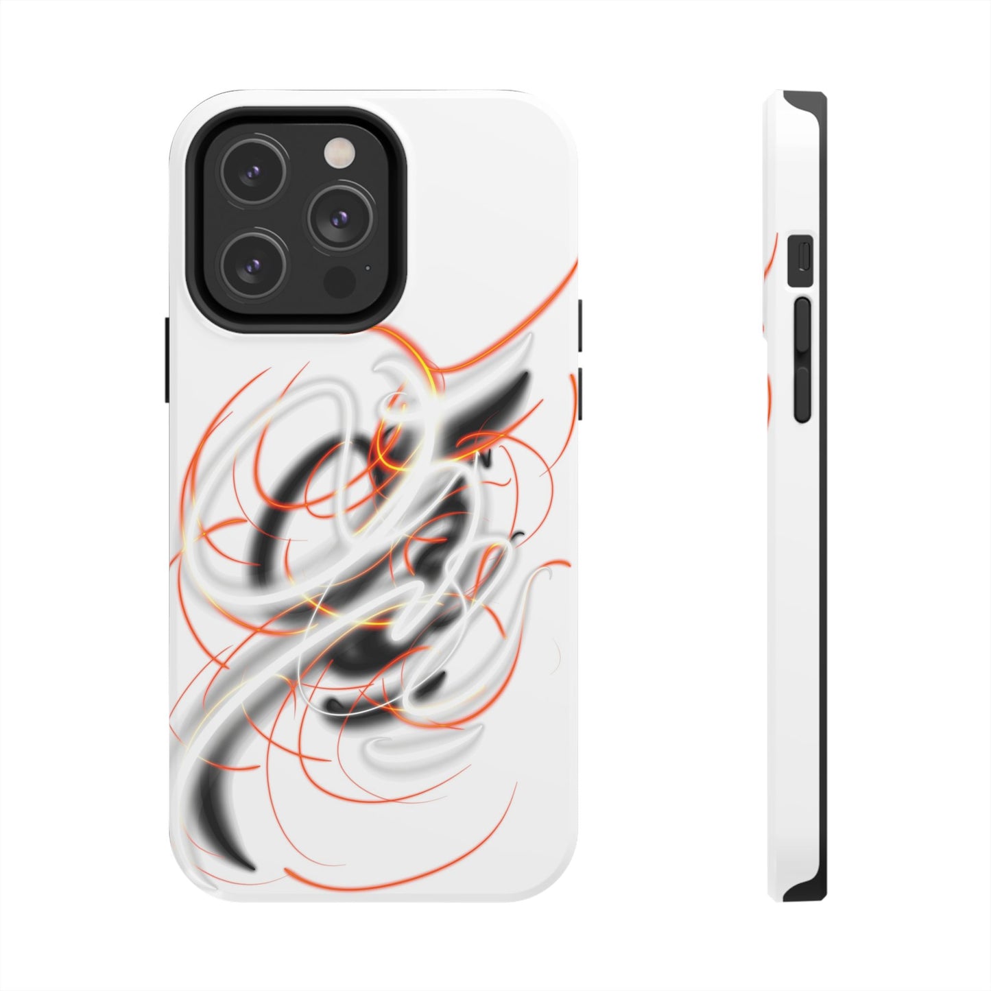Phone Case Electric Persian Calligraphy Design in Grey