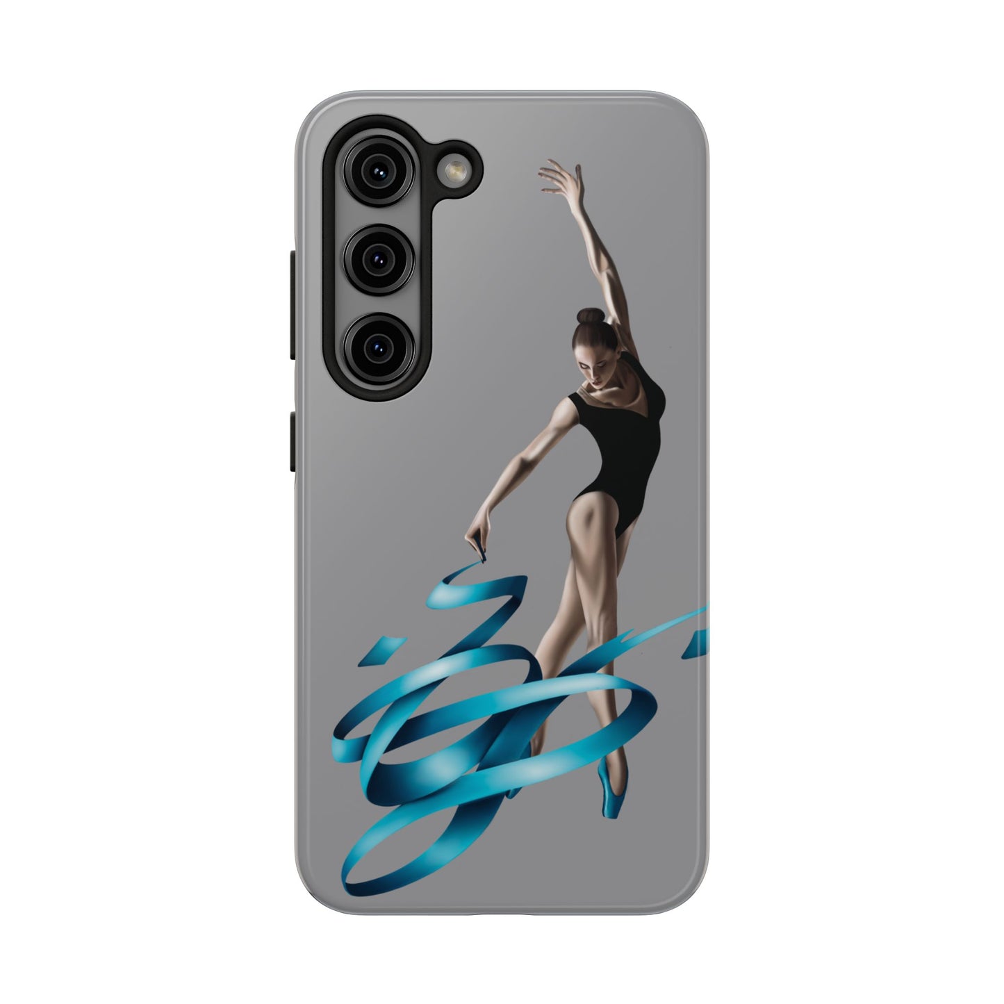 Phone Case - Ballerina with Blue Ribbon Persian Calligraphy Design in Grey